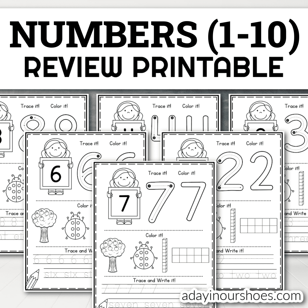 Number 1-10 Tracing And Review Worksheets | Free | Preschool inside Free Printable Counting Worksheets 1 10