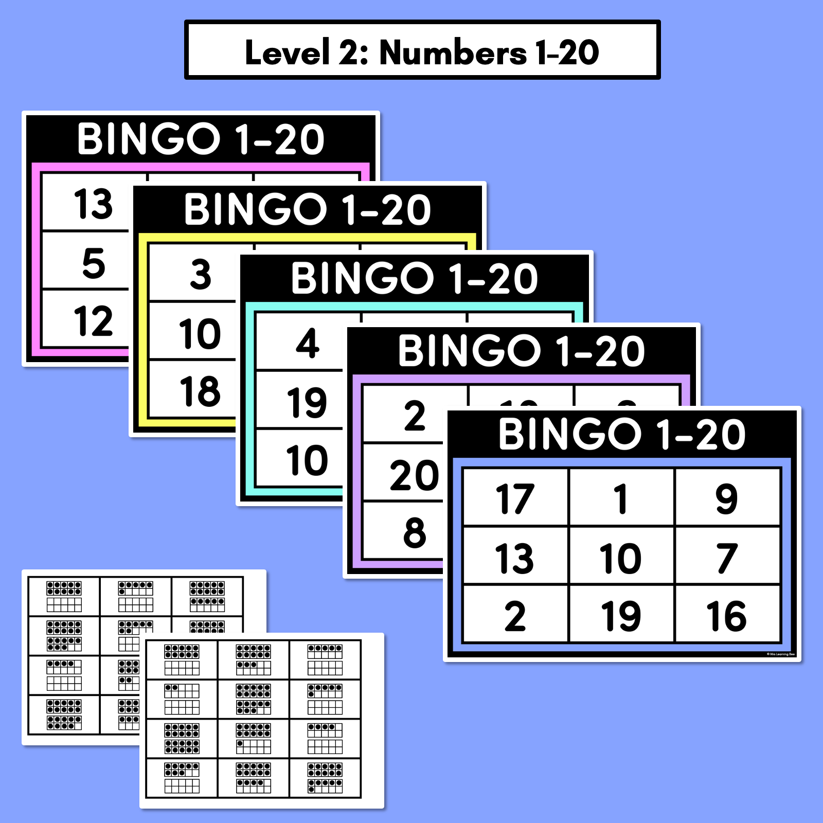 Number 1-20 Bingo With Ten Frames - Mrs Learning Bee with regard to Free Printable Number Bingo Cards 1 20