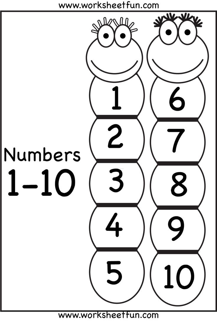 Number Chart – 1-10 / Free Printable Worksheets throughout Free Printable Counting Worksheets 1 10