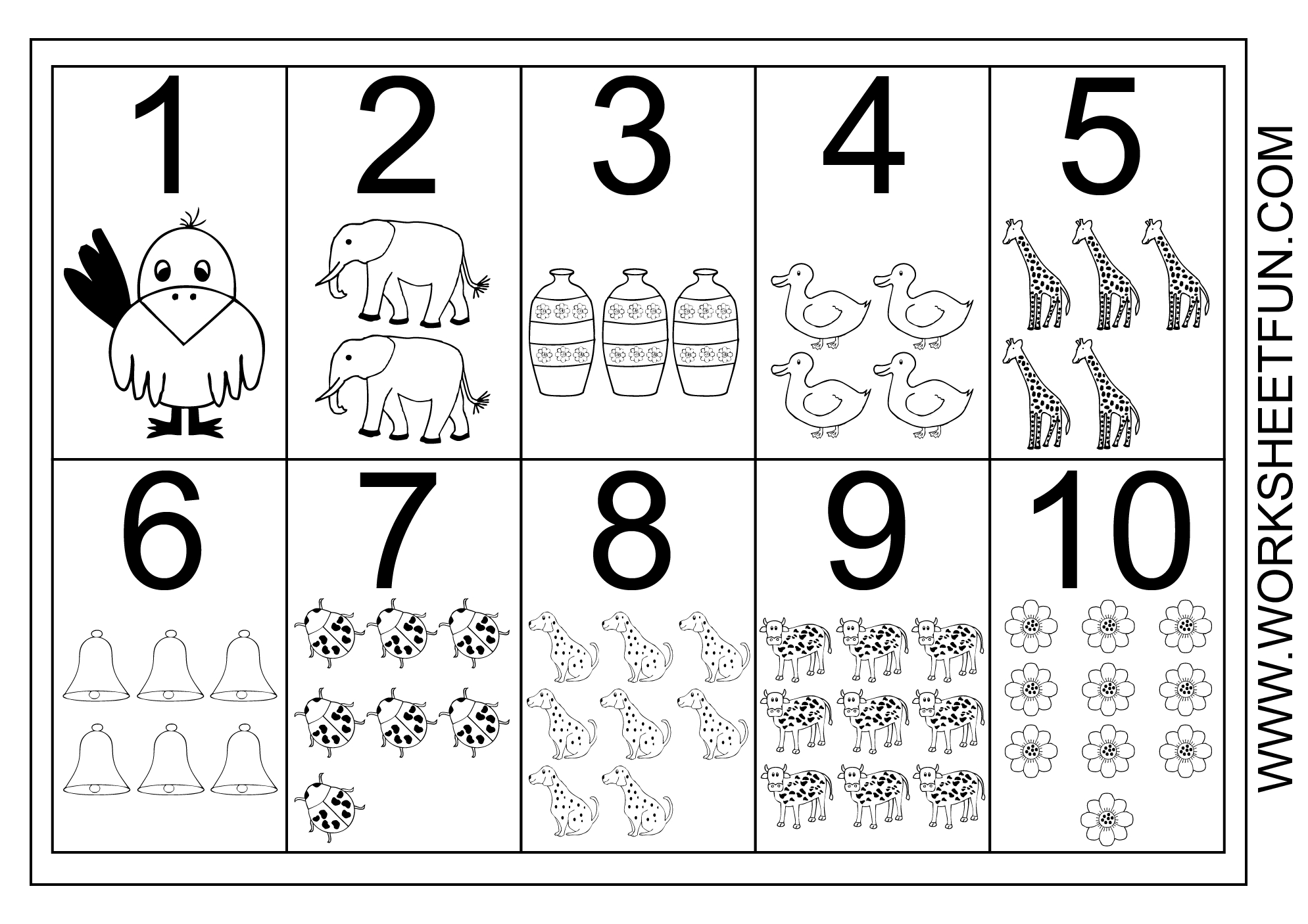 Number Chart 1-10 | Free Printable Worksheets - Worksheets Library intended for Free Printable Counting Worksheets 1 10