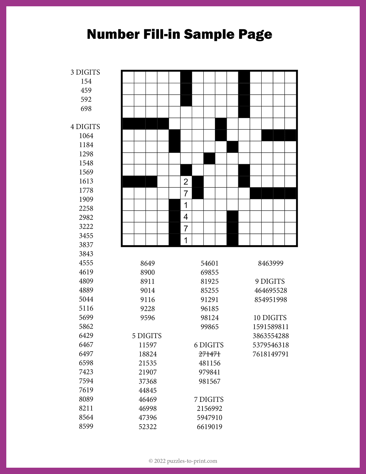 Number Fill In Puzzles within Free Printable Easy Fill In Puzzles
