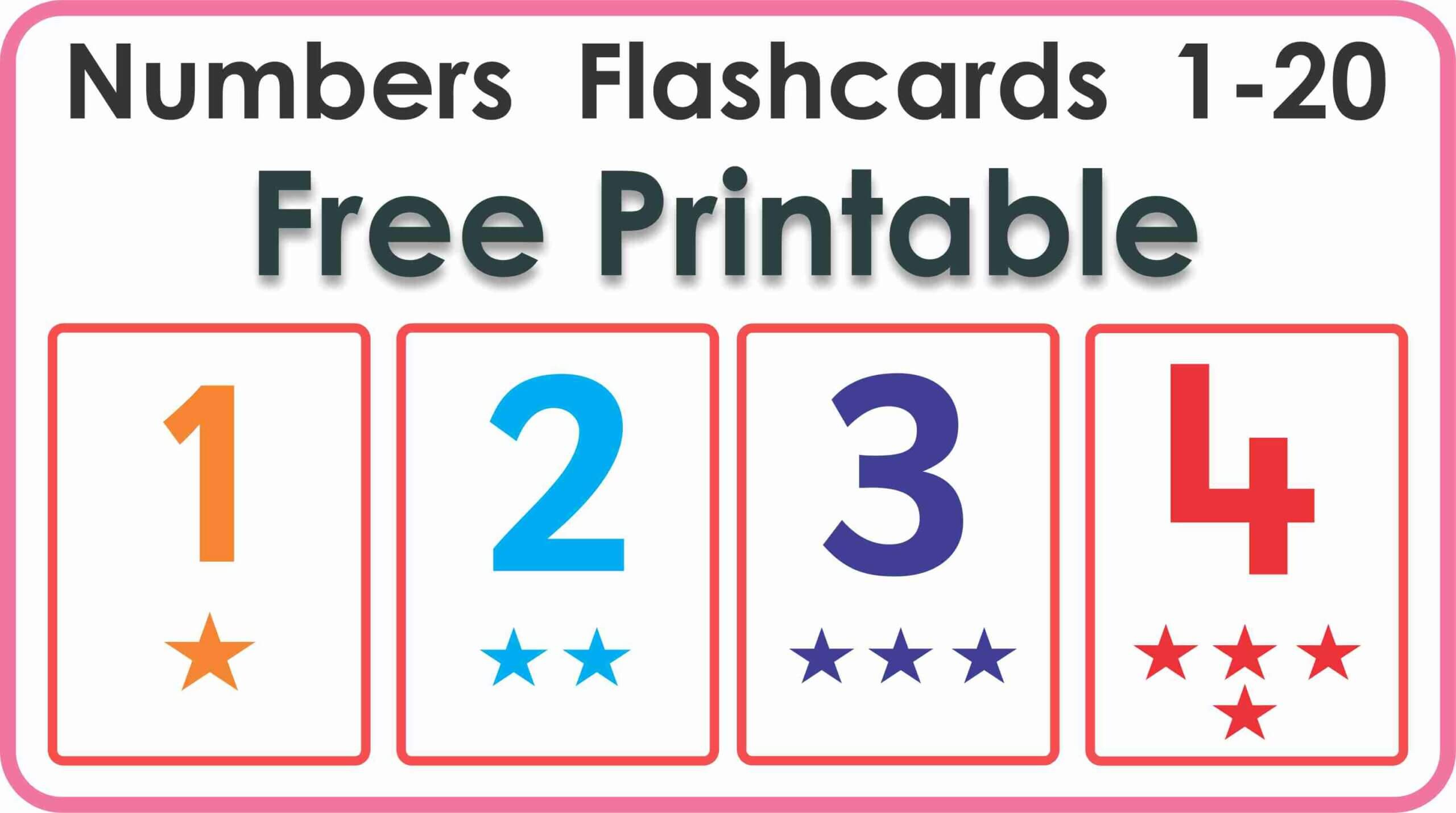 Number Flashcards- 1 To 20 Free Printable | Montessoriseries intended for Free Printable Number Cards