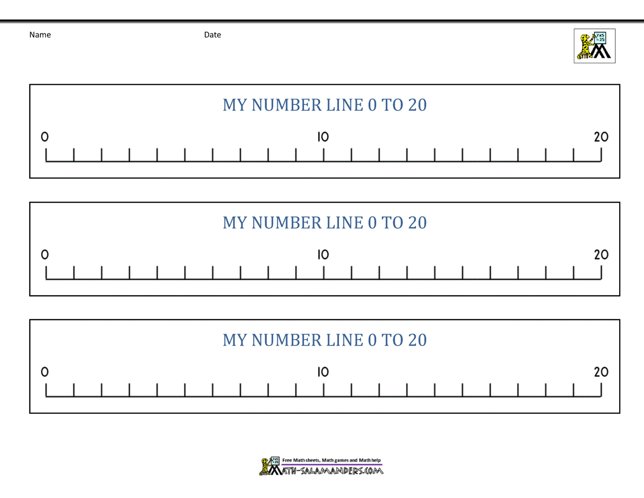 Number Line 0 To 20 Printables throughout Free Printable Number Line 0 20