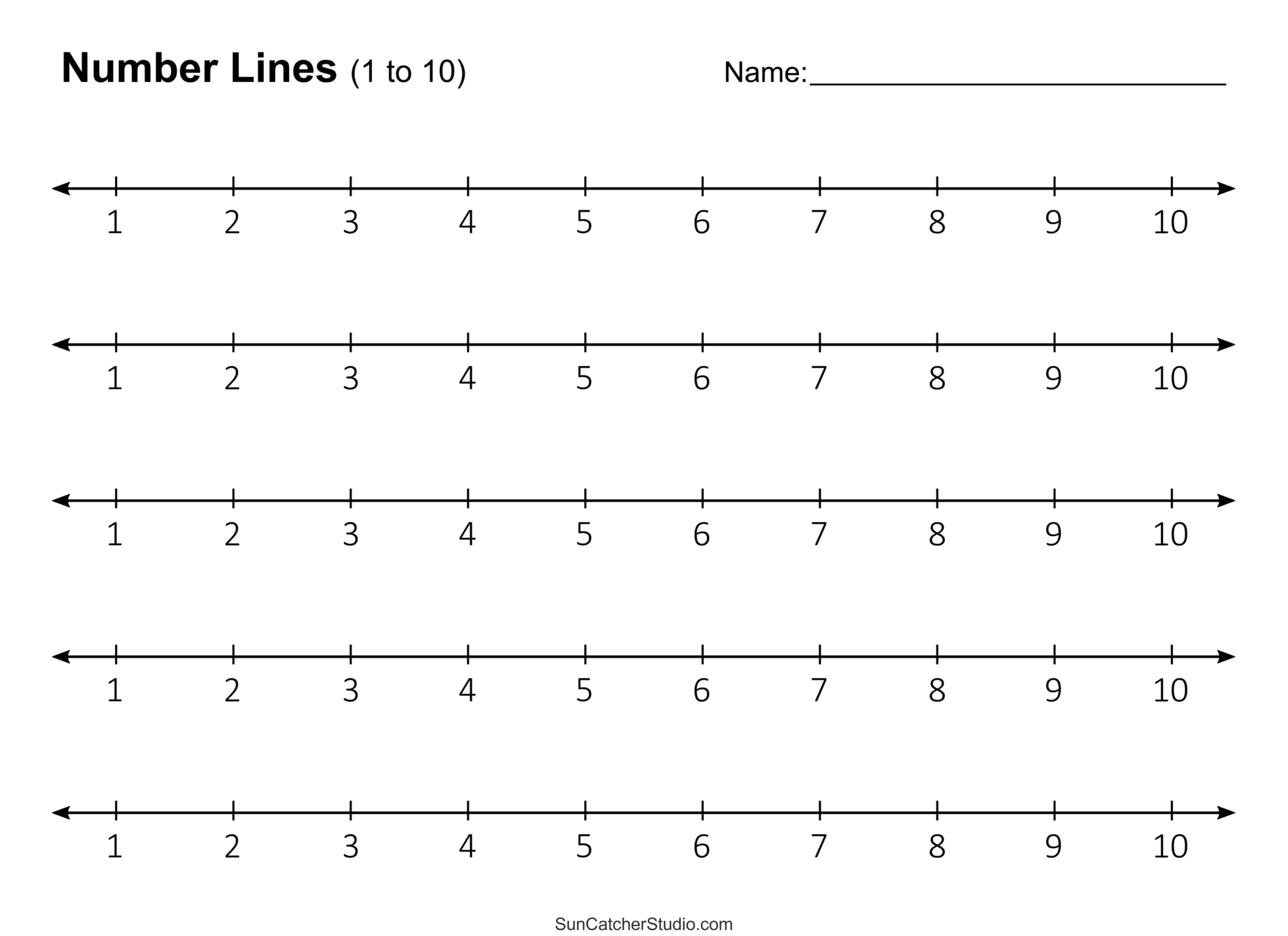 Number Lines (Integers, Decimals, Blank, Missing Numbers) – Free intended for Free Printable Number Line For Kids