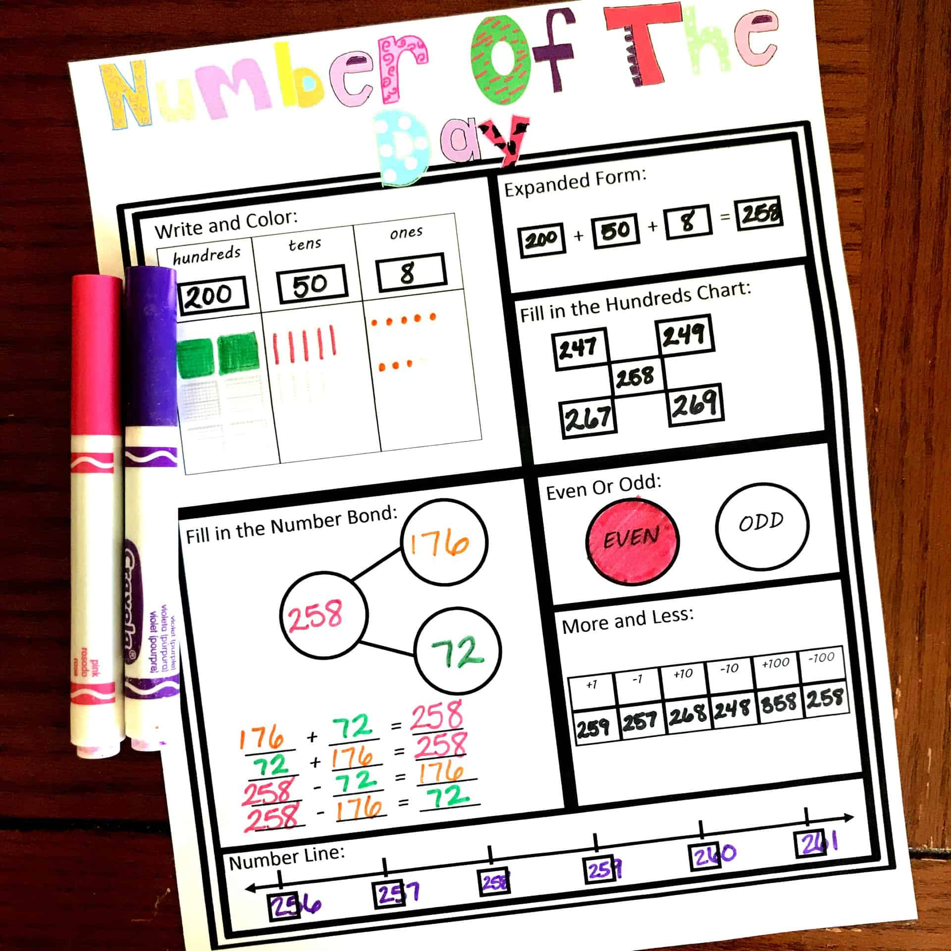 Number Of The Day Worksheet | Free Printable - Worksheets Library throughout Free Printable Number Of The Day Worksheets