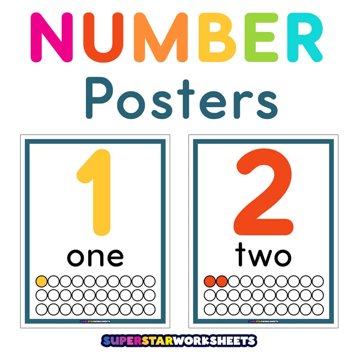 Number Posters - Superstar Worksheets throughout Free Printable Number Posters