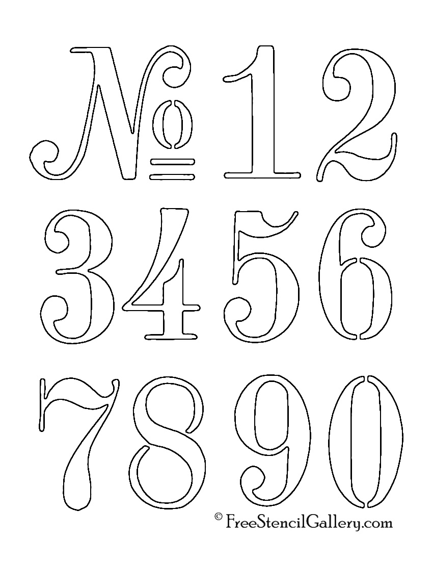 Numbers Stencil | Free Stencil Gallery - Worksheets Library in Free Printable Number Stencils