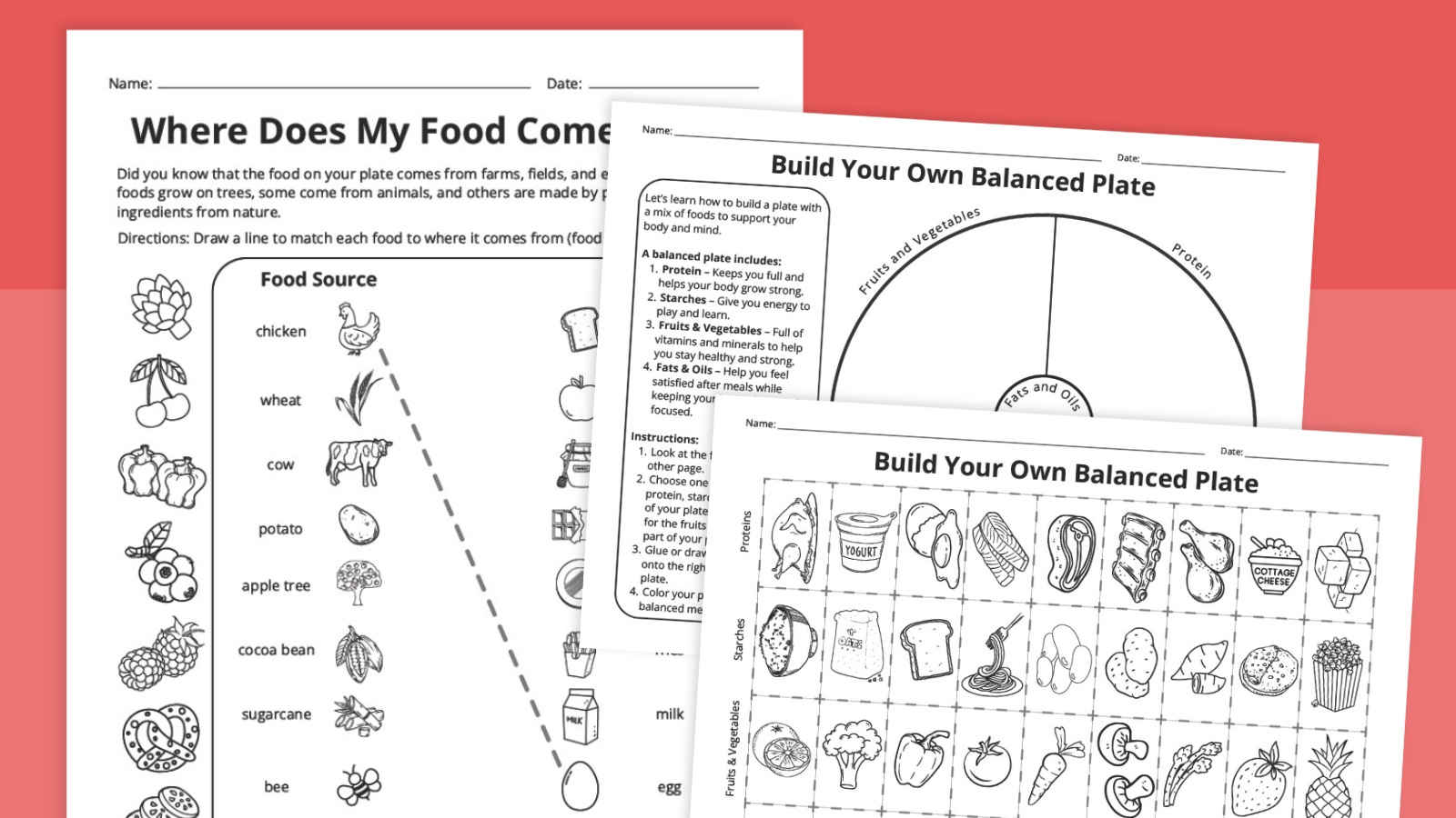 Nutrition Worksheet Bundle (Free Printables) throughout Free Printable Healthy Eating Worksheets