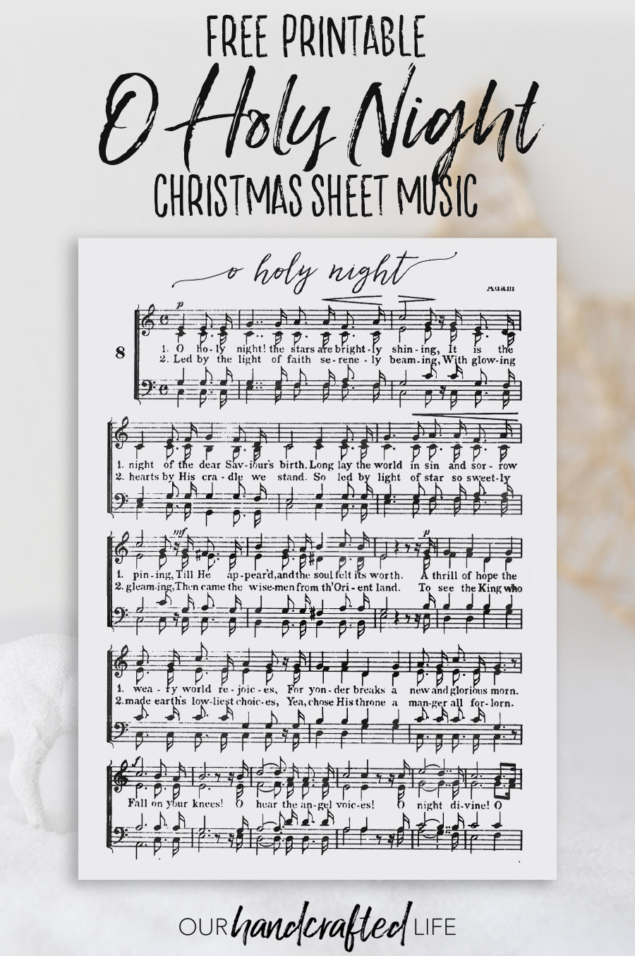 O Holy Night - Free Printable Christmas Sheet Music - Our regarding Free Printable Sheet Music