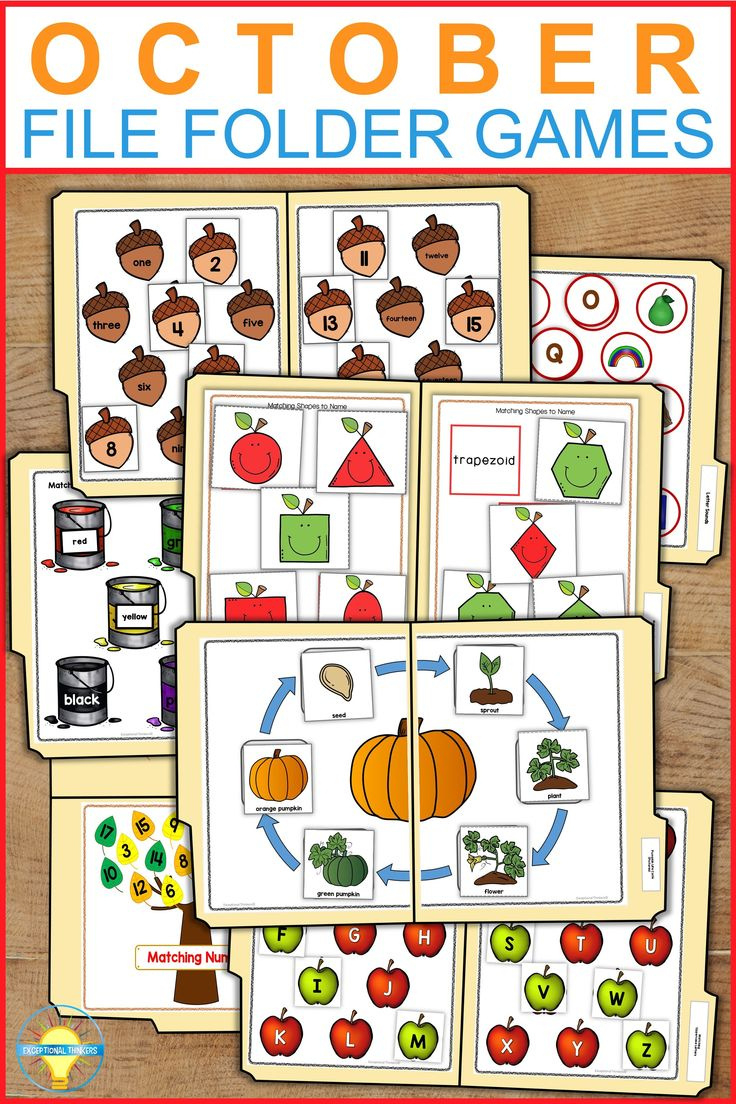 October File Folder Games with regard to Free Printable Fall File Folder Games
