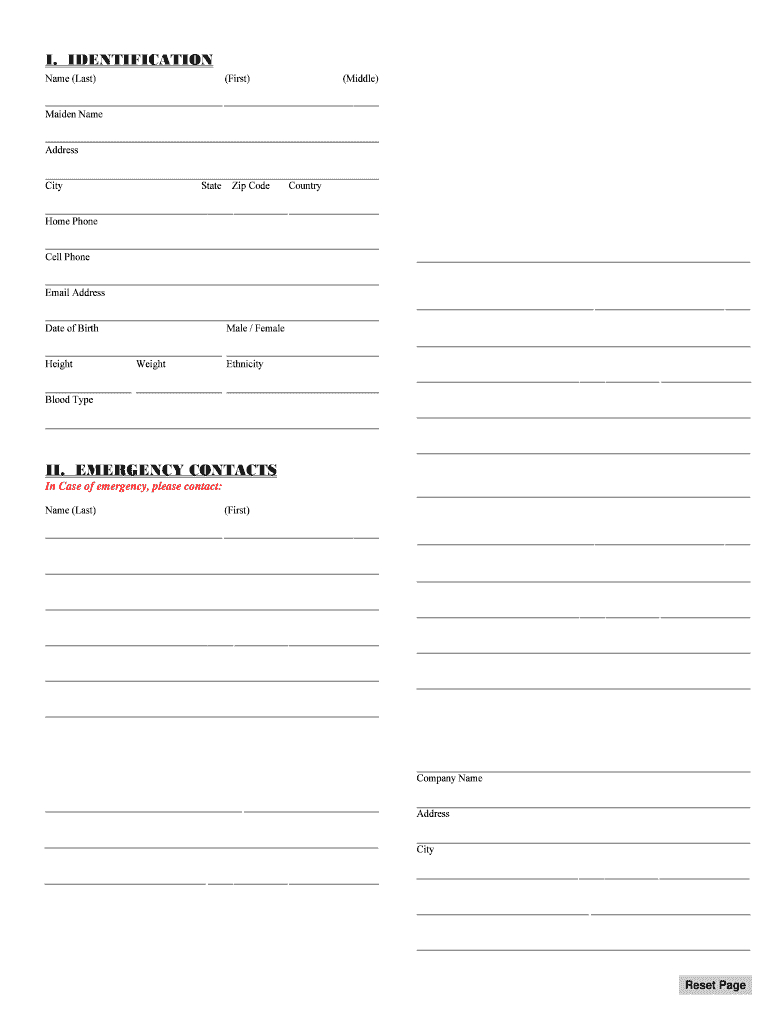 Opm Personal Health Record For Adults Form - Fill Online regarding Free Printable Personal Medical History Forms