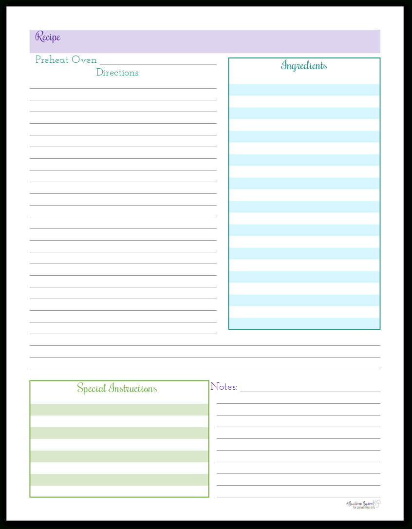 Organize Your Recipes With These Handy Recipe Page Printables within Free Printable Recipe Pages