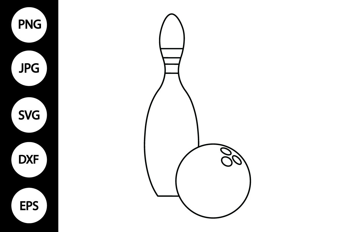 Outline Bowling Ball And Bowling Pin Svg intended for Free Printable Bowling Ball Template