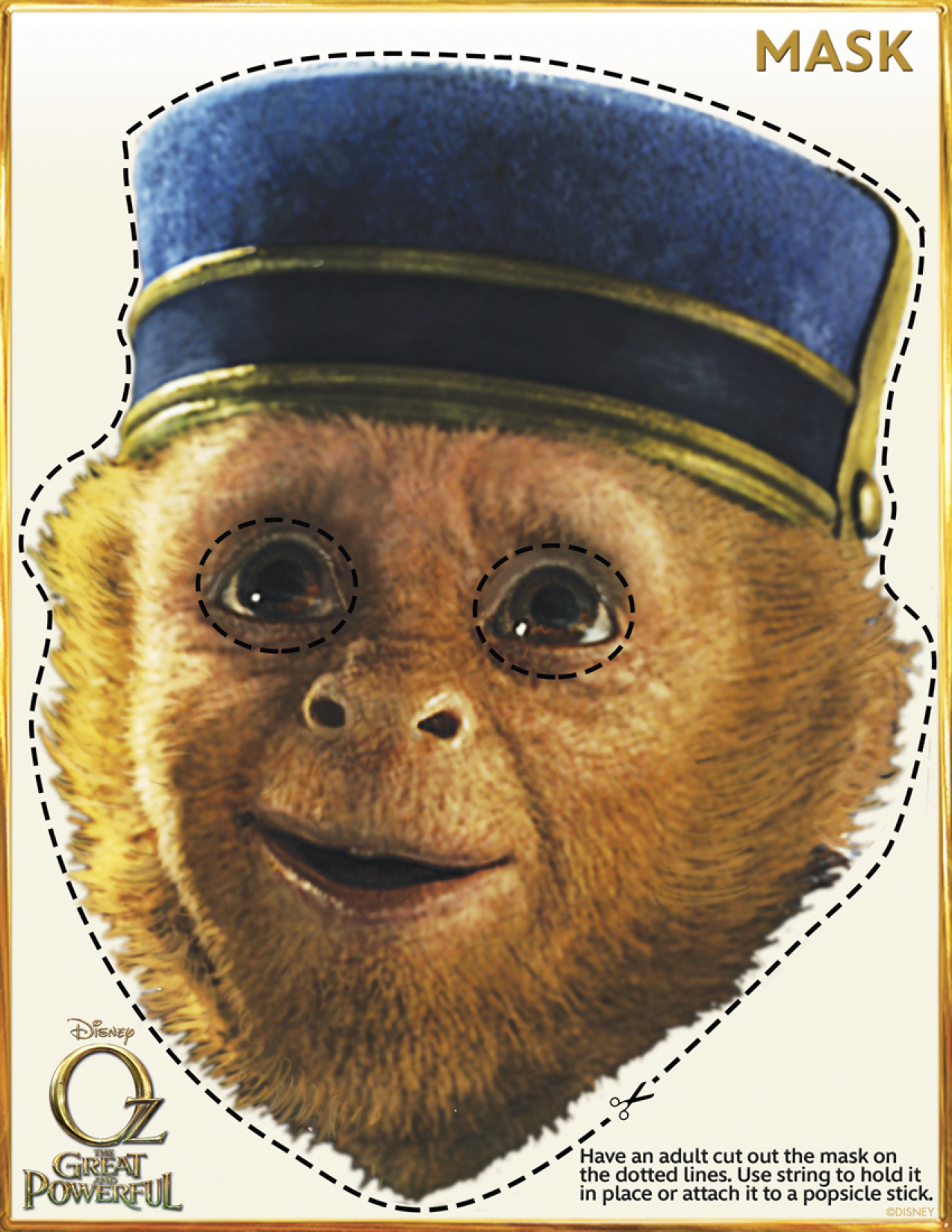 Oz The Great And Powerful Printable Monkey Mask - Mama Likes This with Free Printable Wizard Of Oz Masks