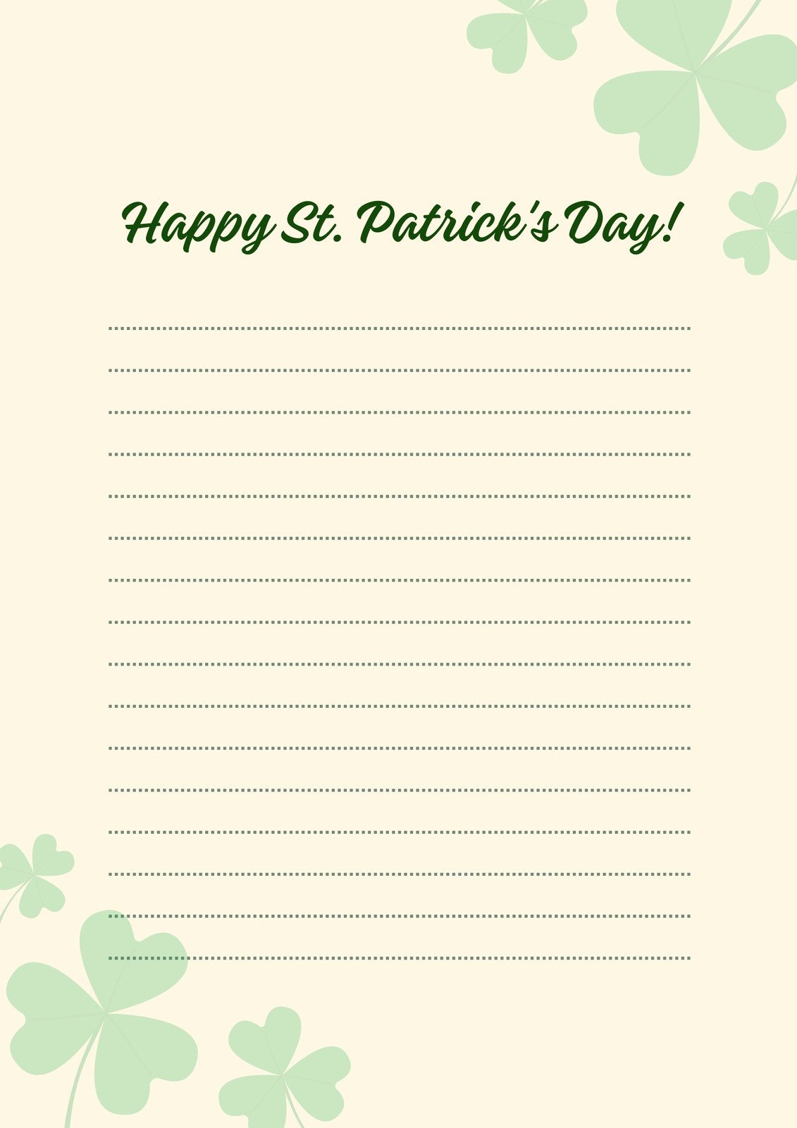 Page 2 - Free And Customizable St Patricks Templates throughout Free Printable St Patricks Day Stationery