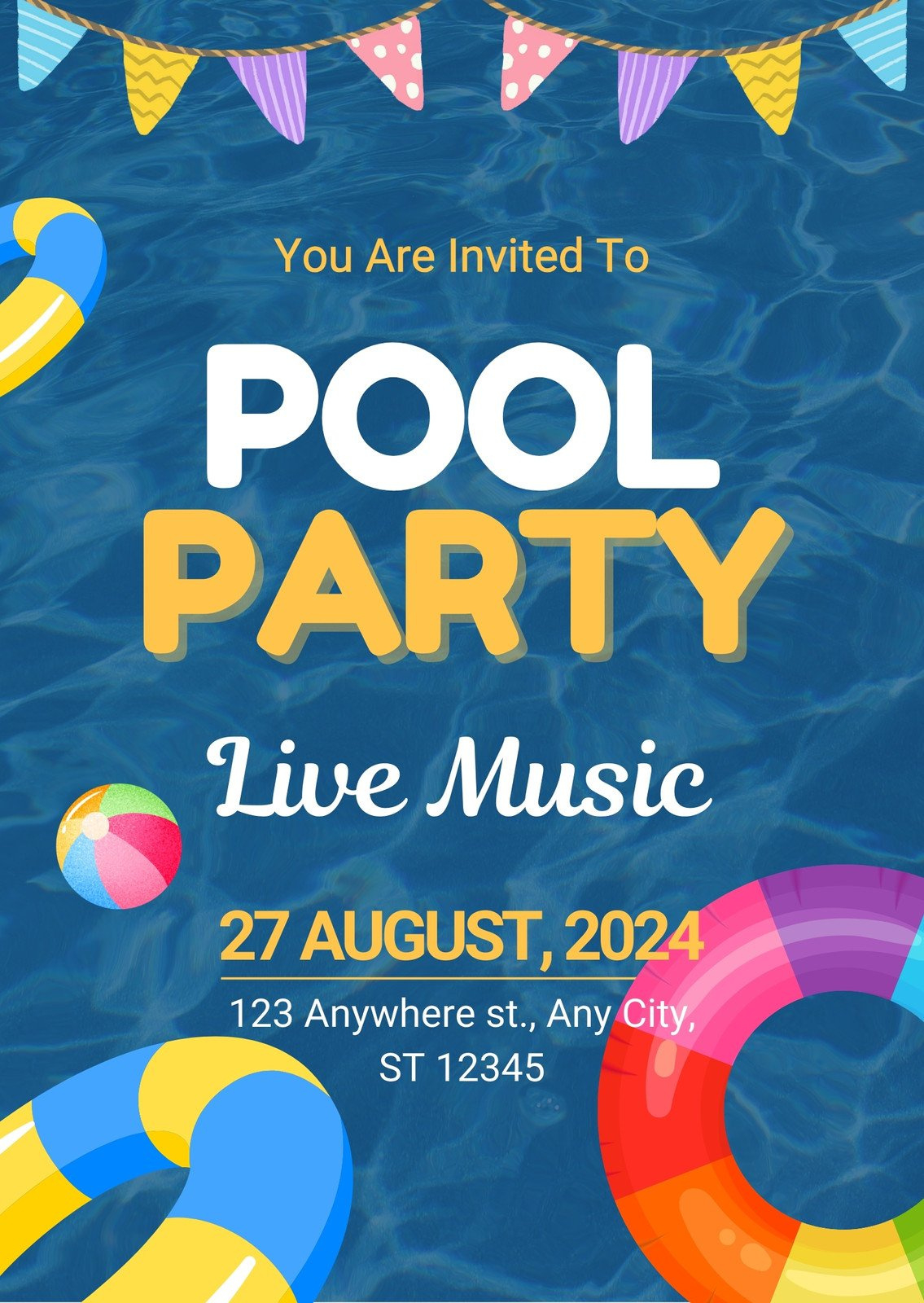 Page 2 - Free Printable, Customizable Pool Party Invitation in Free Printable Pool Party Invitation Cards