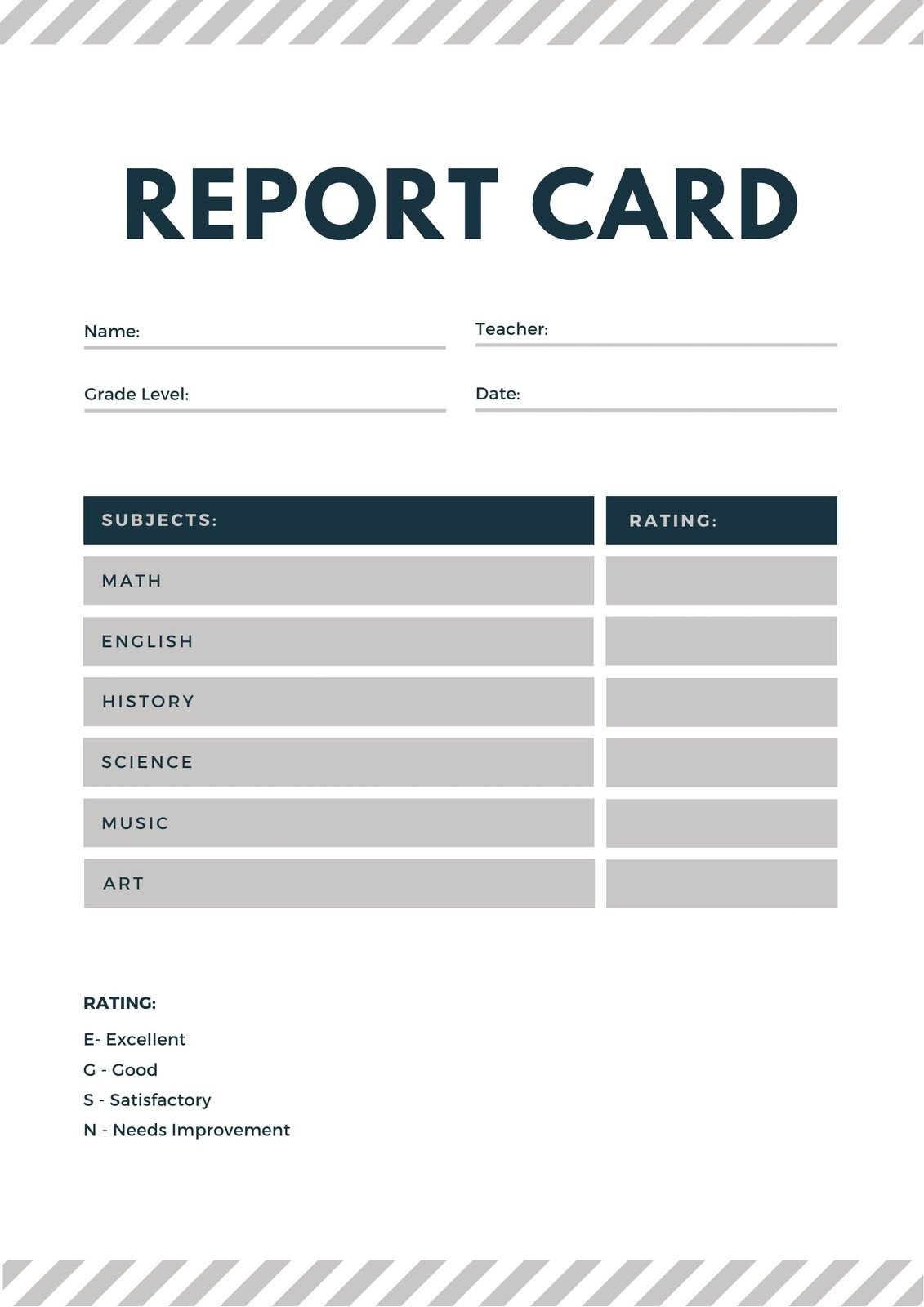 Page 2 - Free, Printable, Customizable Report Card Templates | Canva throughout Free Printable Grade Cards