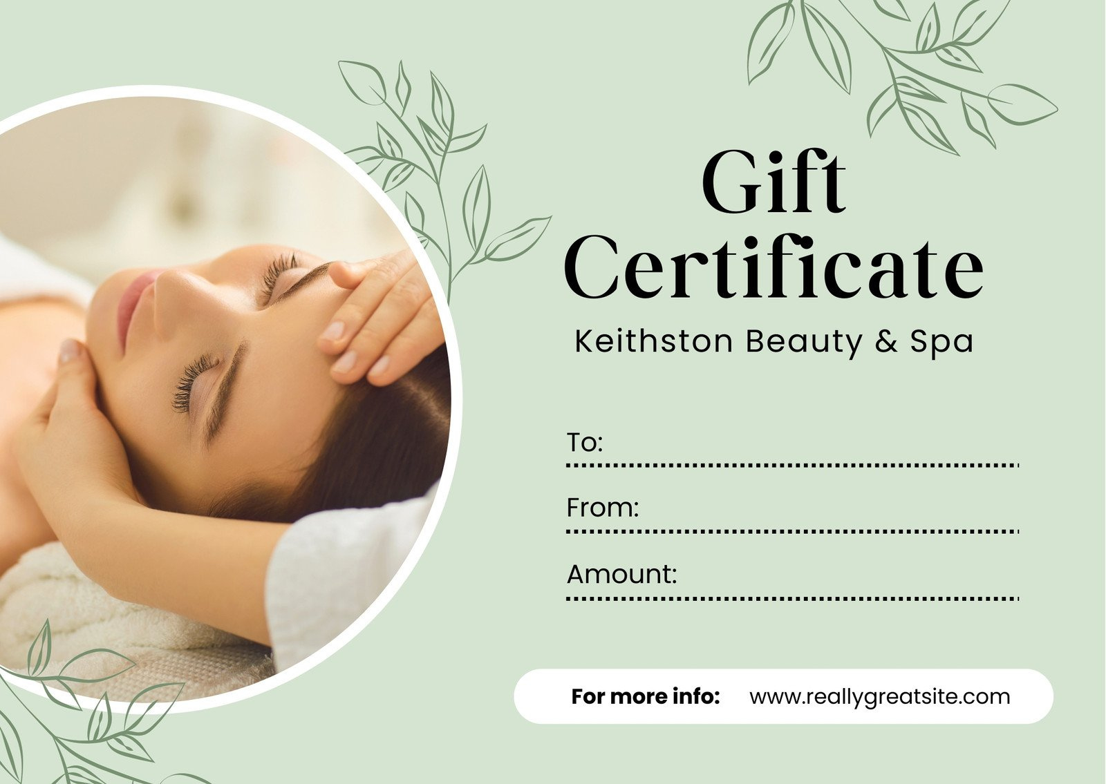 Page 2 - Free, Printable, Customizable Spa Gift Certificate for Free Printable Gift Certificate Templates For Massage
