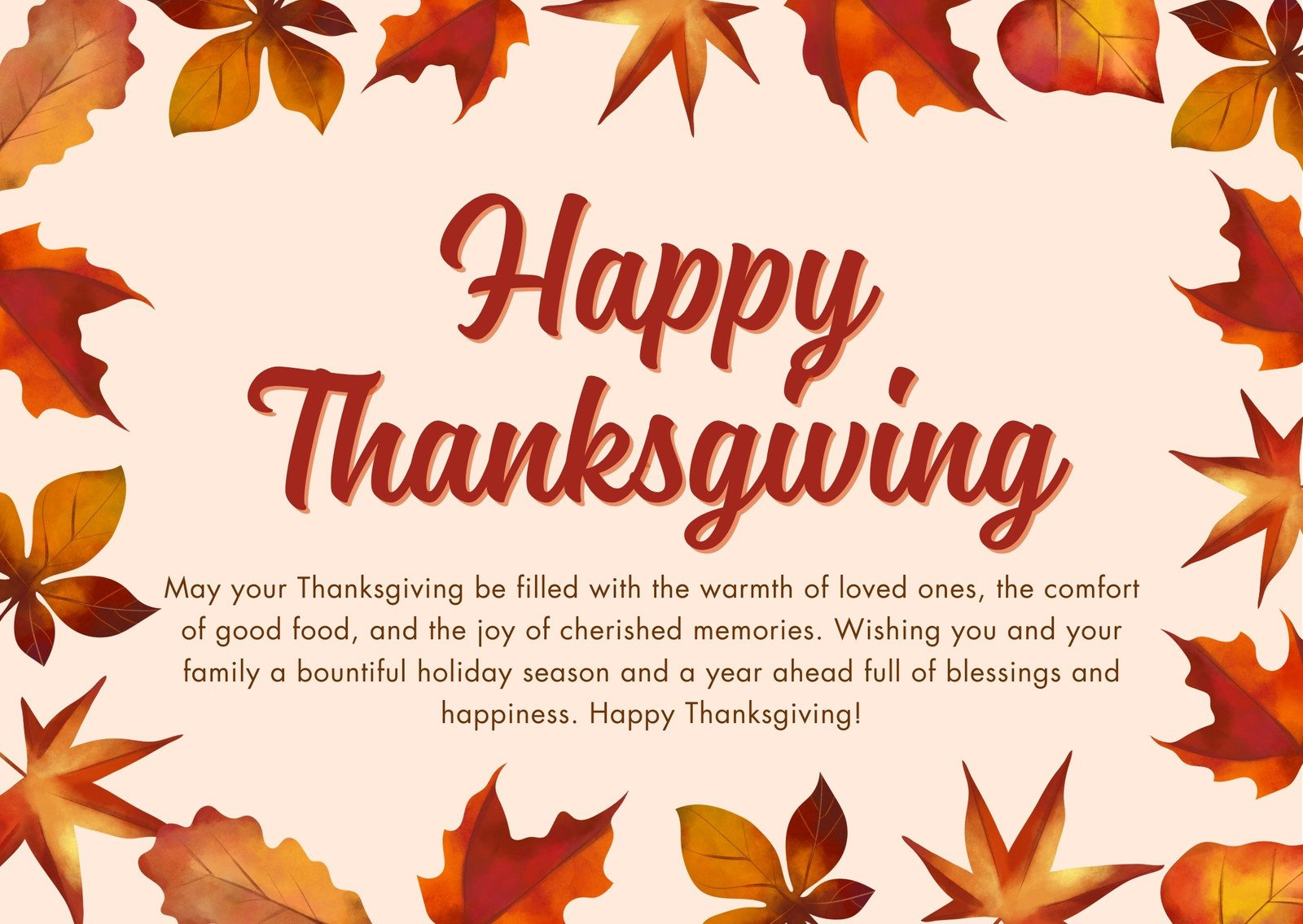 Page 2 - Free Printable, Customizable Thanksgiving Card Templates pertaining to Happy Thanksgiving Cards Free Printable