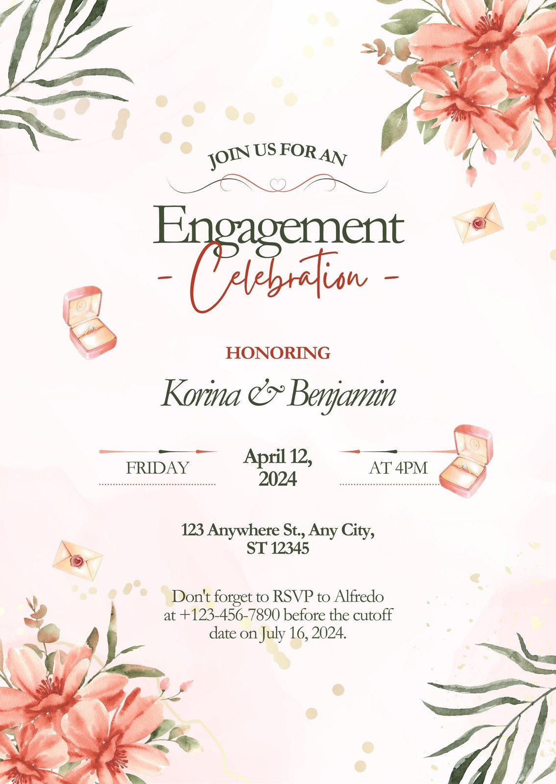 Page 2 - Free Printable Engagement Party Invitation Templates | Canva pertaining to Free Printable Engagement Invitations