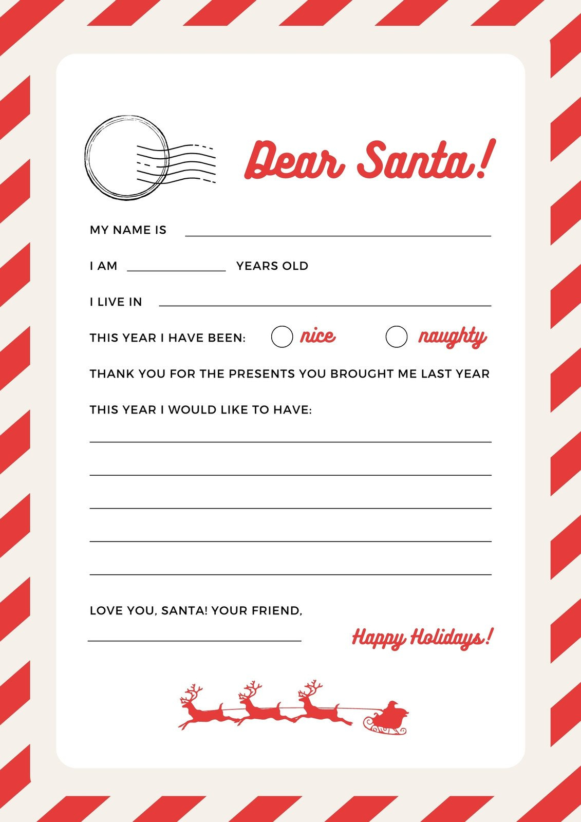 Page 2 - Free Printable Santa Letter Templates You Can Customize with Free Santa Templates Printable