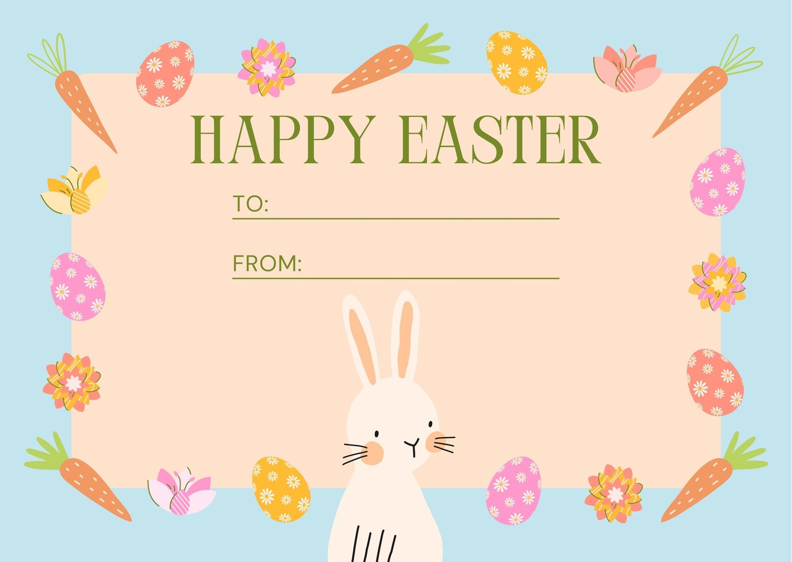 Page 5 - Free Printable, Customizable Easter Card Templates | Canva within Free Printable Easter Cards