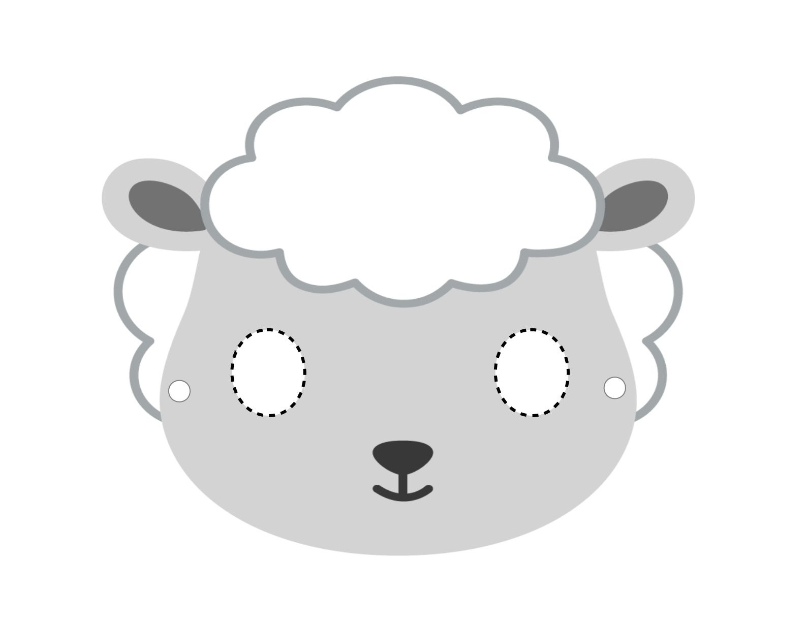 Paper Animal Masks For Kids for Free Printable Sheep Mask