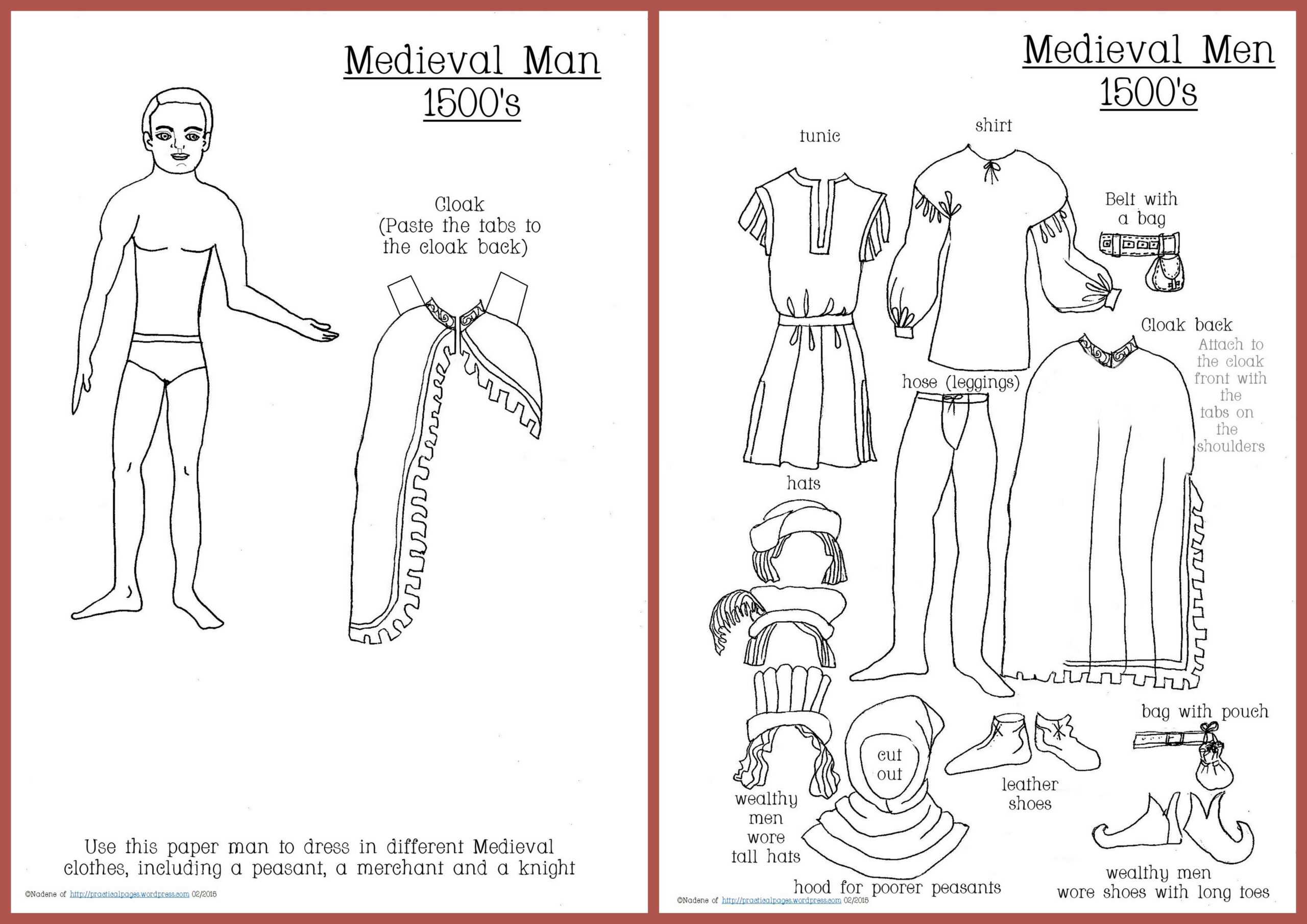 Paper Dolls | Practical Pages inside Medieval Paper Dolls Free Printable