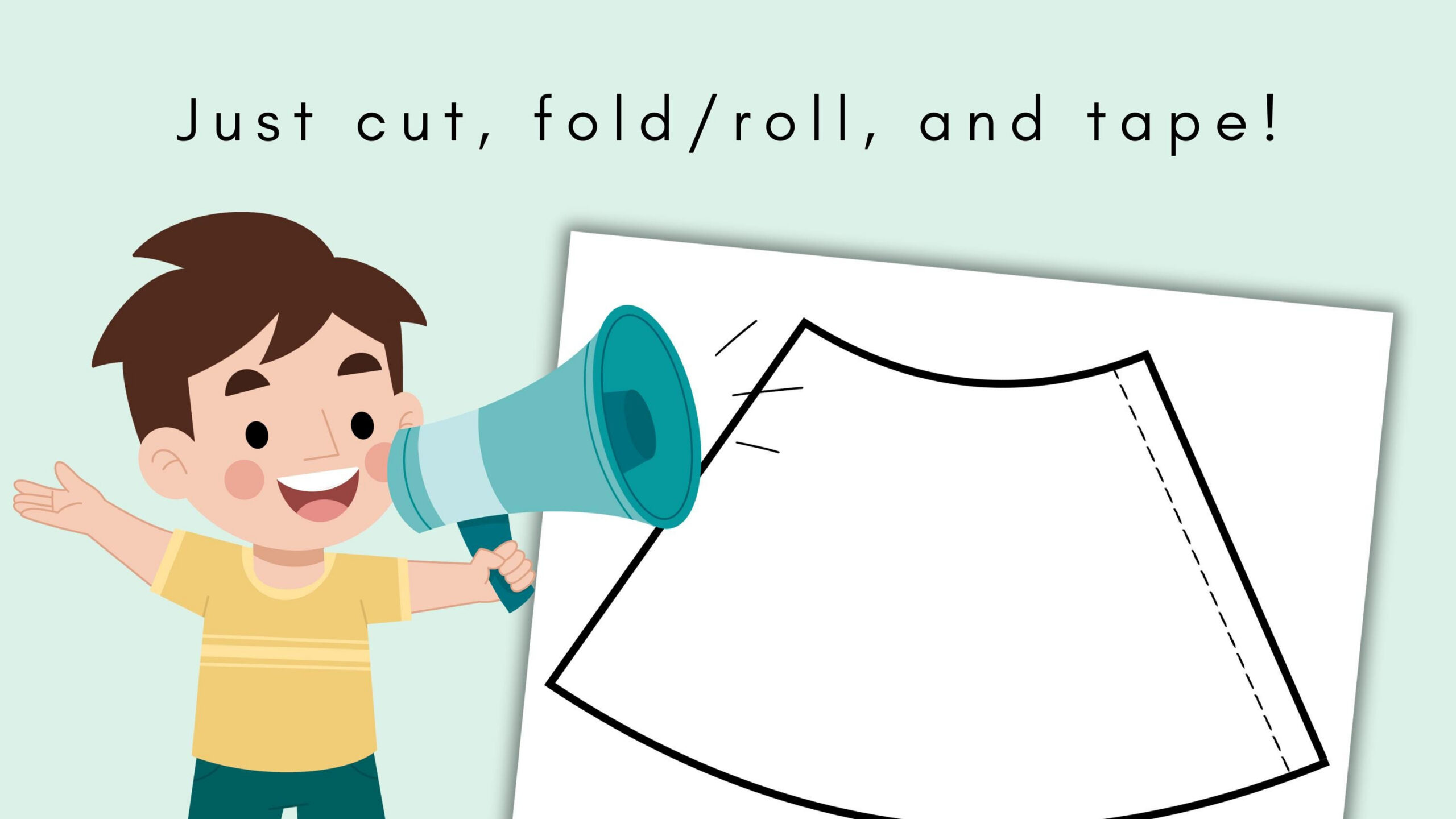 Paper Megaphone Template, Megaphone Craft Printable, Craft for Free Printable Megaphone Template