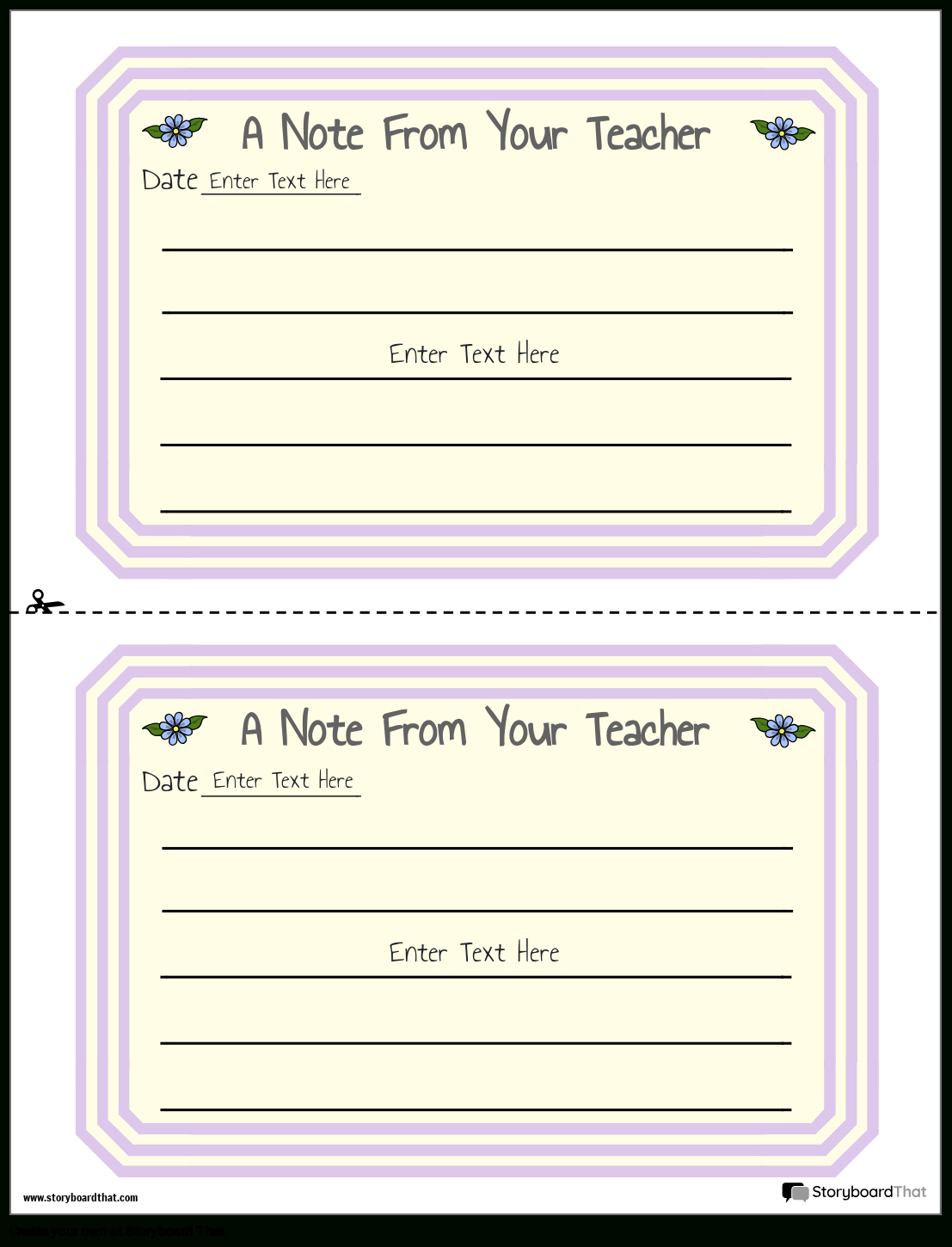 Parent-Teacher Notes: Free Templatesstoryboard That within Free Printable Teacher Notes To Parents