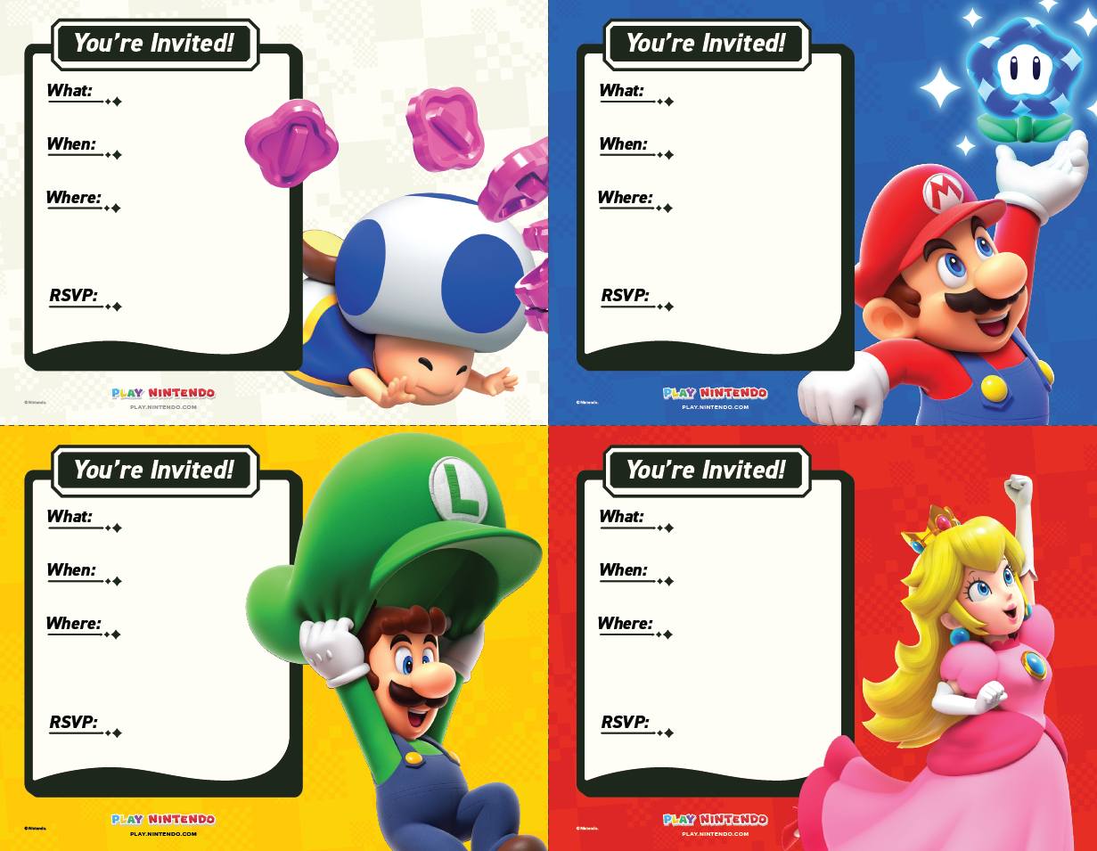 Party Time! - Play Nintendo. with Free Printable Super Mario Bros Invitations