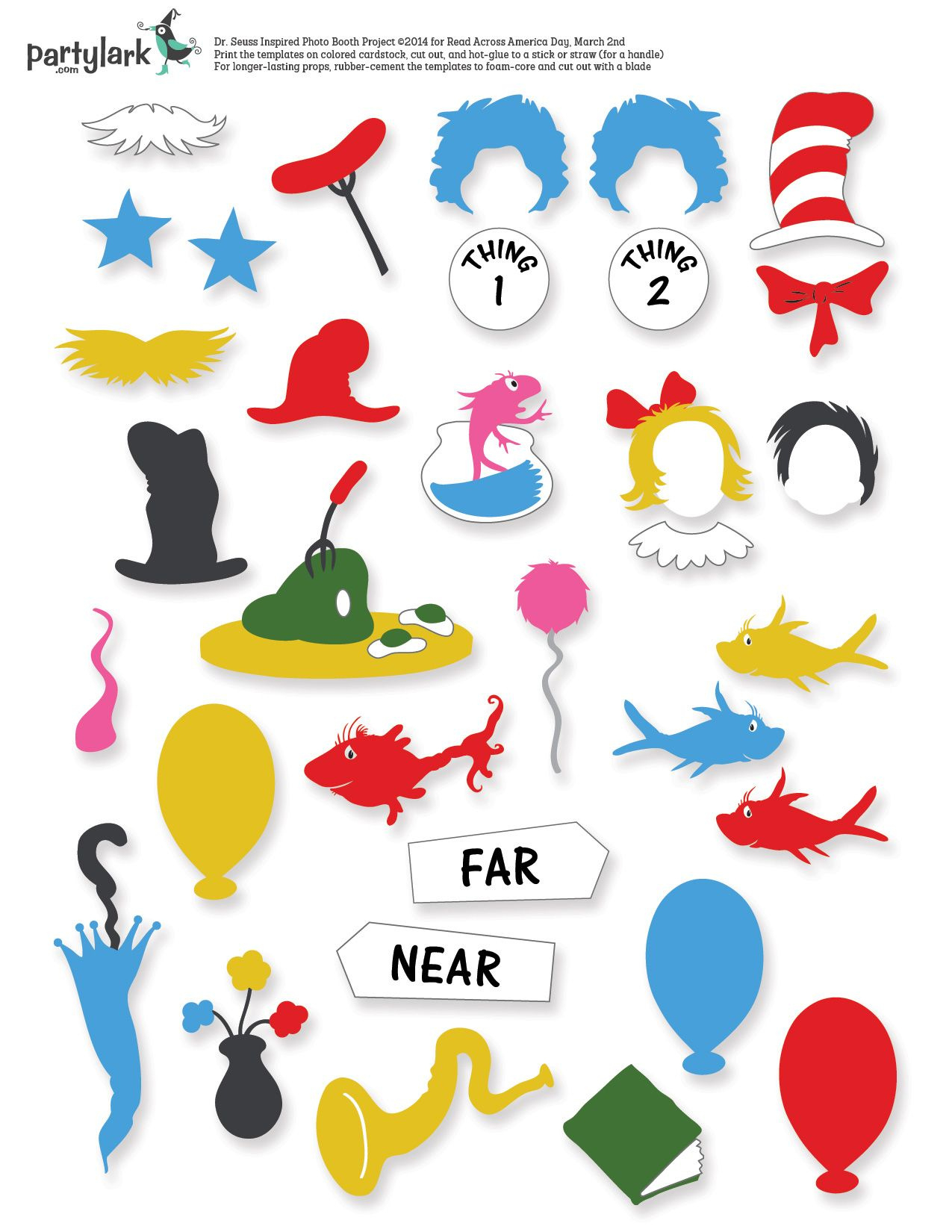Partytime March: Kiddos & Printables throughout Free Printable Dr Seuss Photo Props