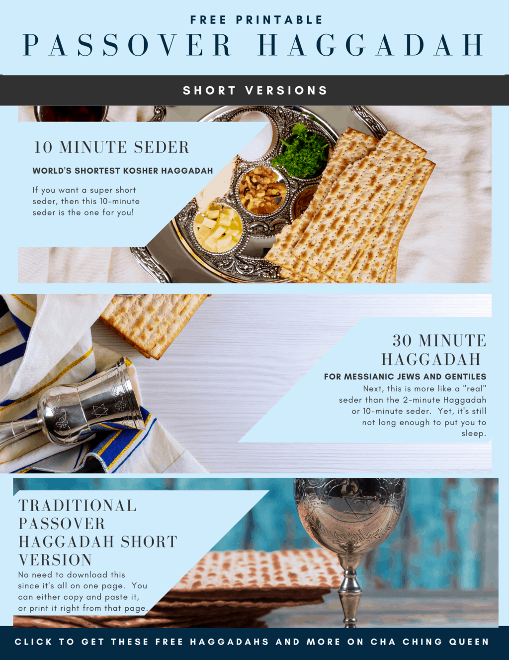 Passover Short Seders. Printable And Online Haggadah (2024) throughout Free Printable Messianic Haggadah
