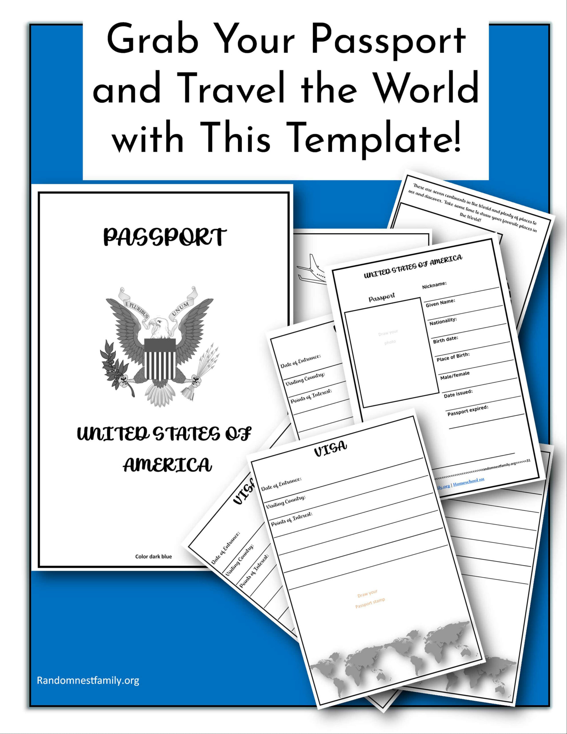 Passport Template | For Teaching pertaining to Free Printable Passport Template