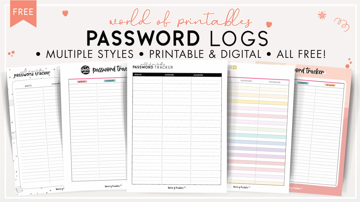 Password Templates - World Of Printables within Free Printable Password Log