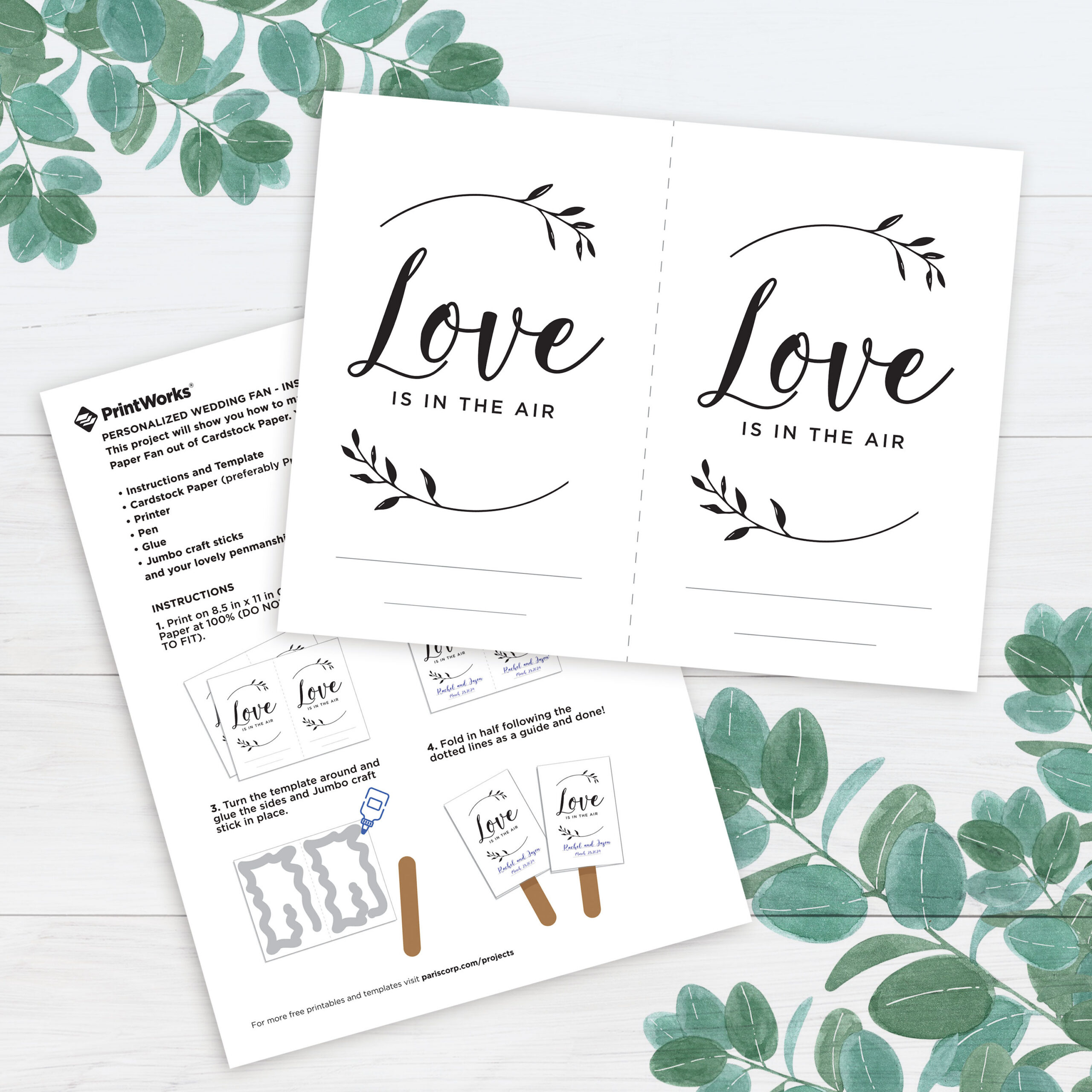 Personalized Wedding Fan - Free Printable From Printworks throughout Free Printable Wedding Fan Templates
