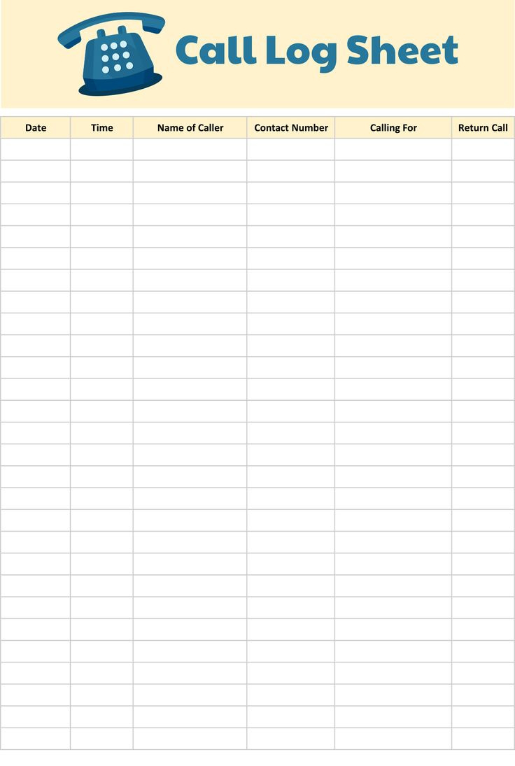 Phone Log Form - 10 Free Pdf Printables | Printablee in Free Printable Call Log Template
