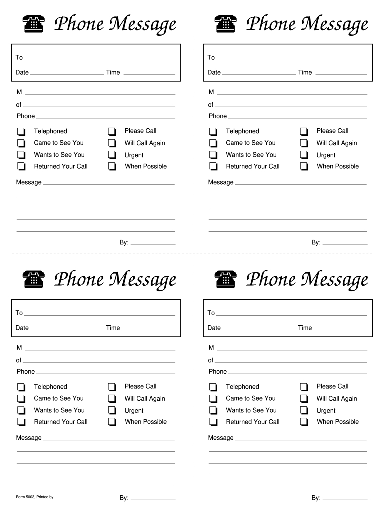 Phone Message Template: Fill Out &amp;amp; Sign Online | Dochub inside Free Printable Phone Message Template