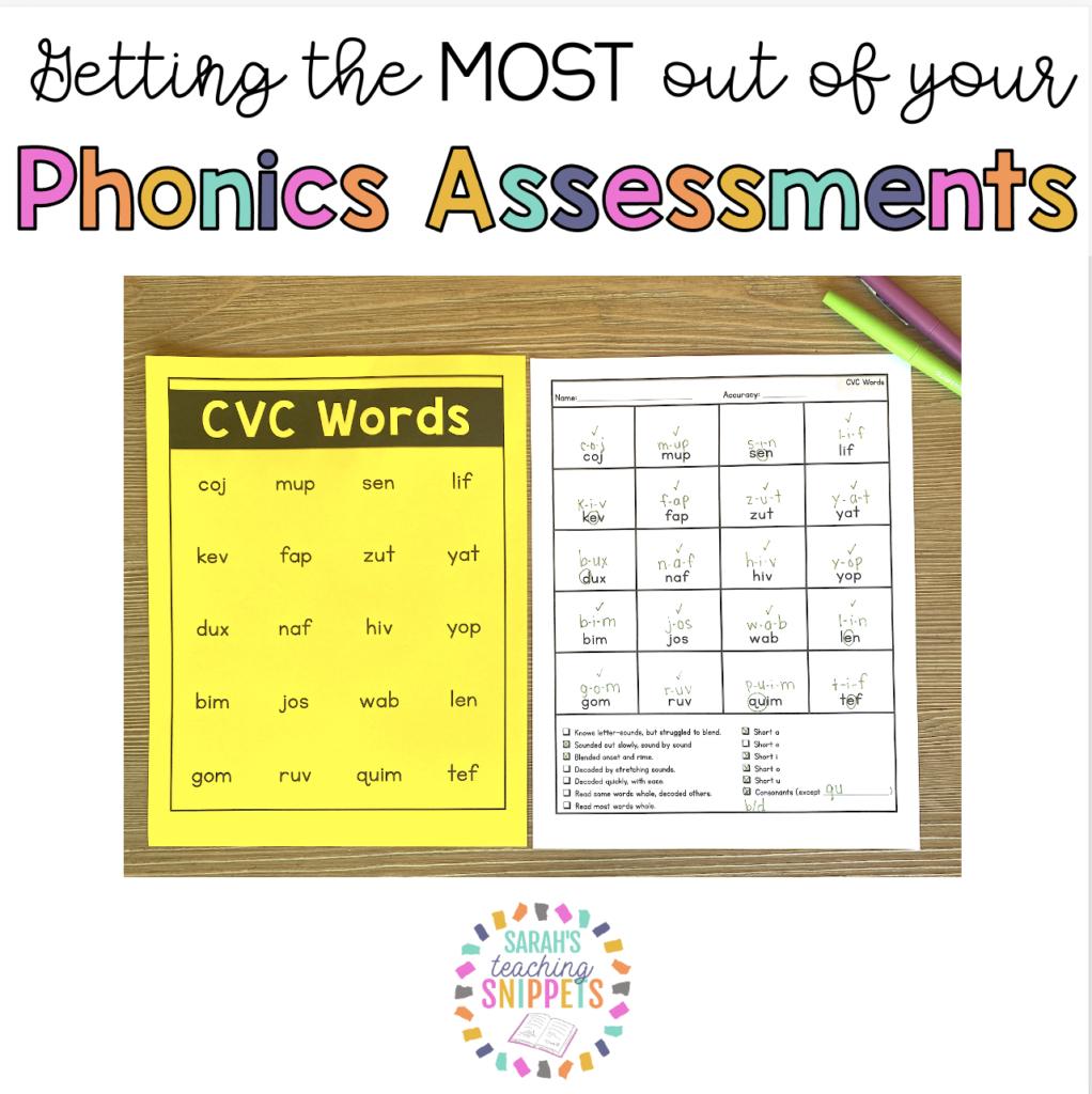 Phonics Assessments - Sarah&amp;#039;S Teaching Snippets for Free Printable Diagnostic Reading Assessments