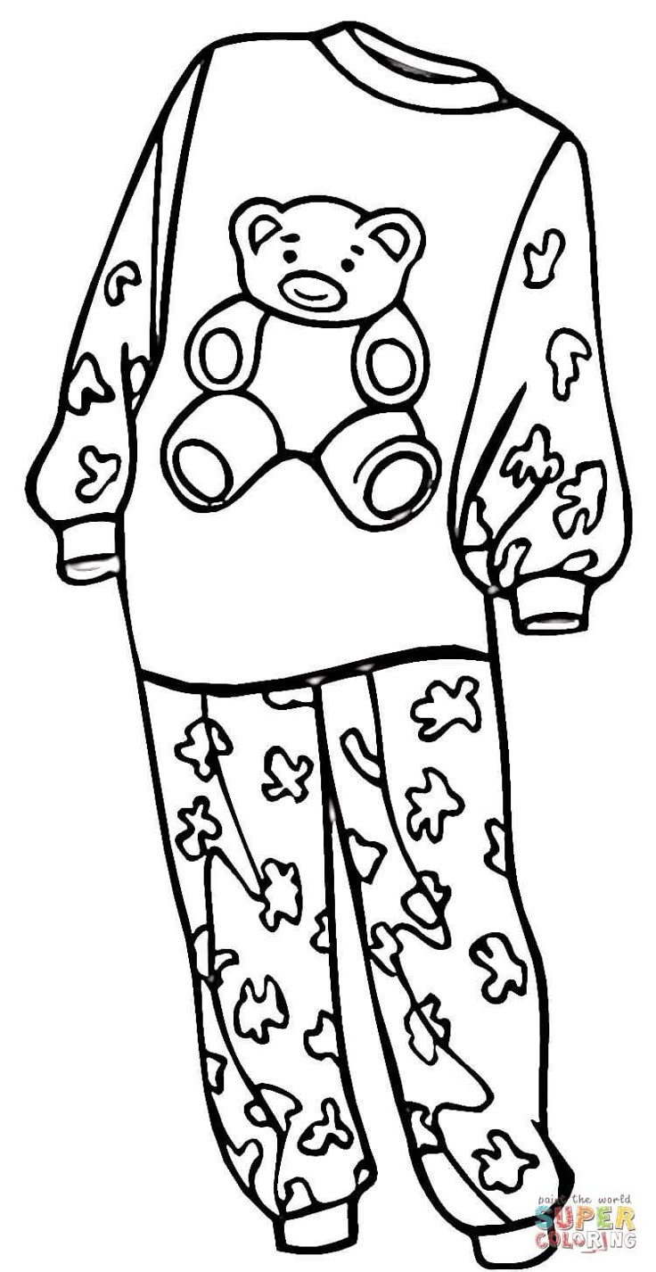 Pics Of Preschool Pajama Coloring Page Coloring Page - Coloring with Free Printable Pajama Coloring Pages