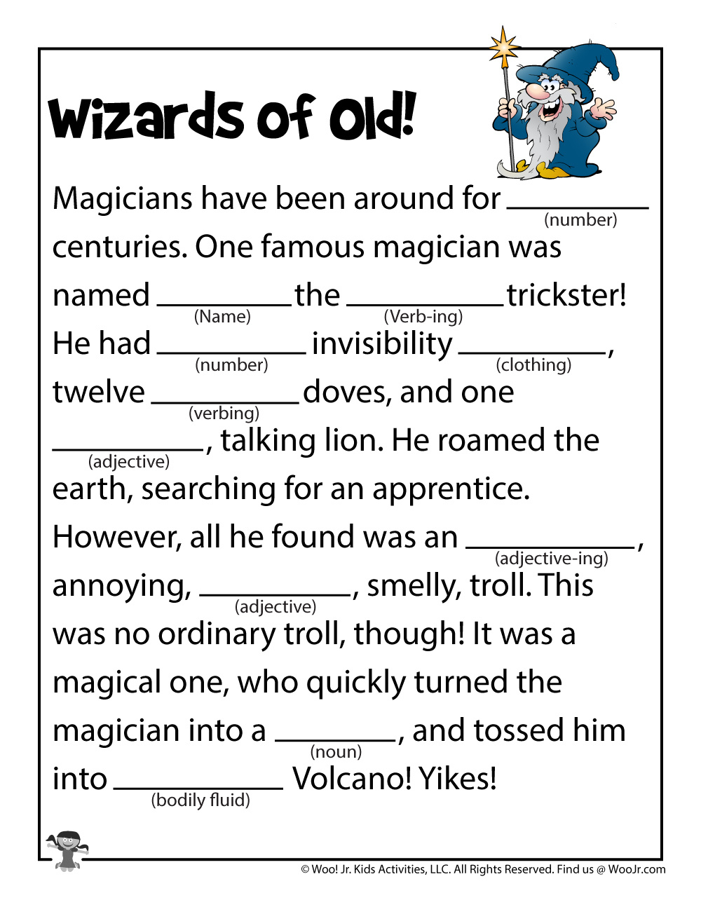 Pin Page - Worksheets Library in Free Printable Mad Libs