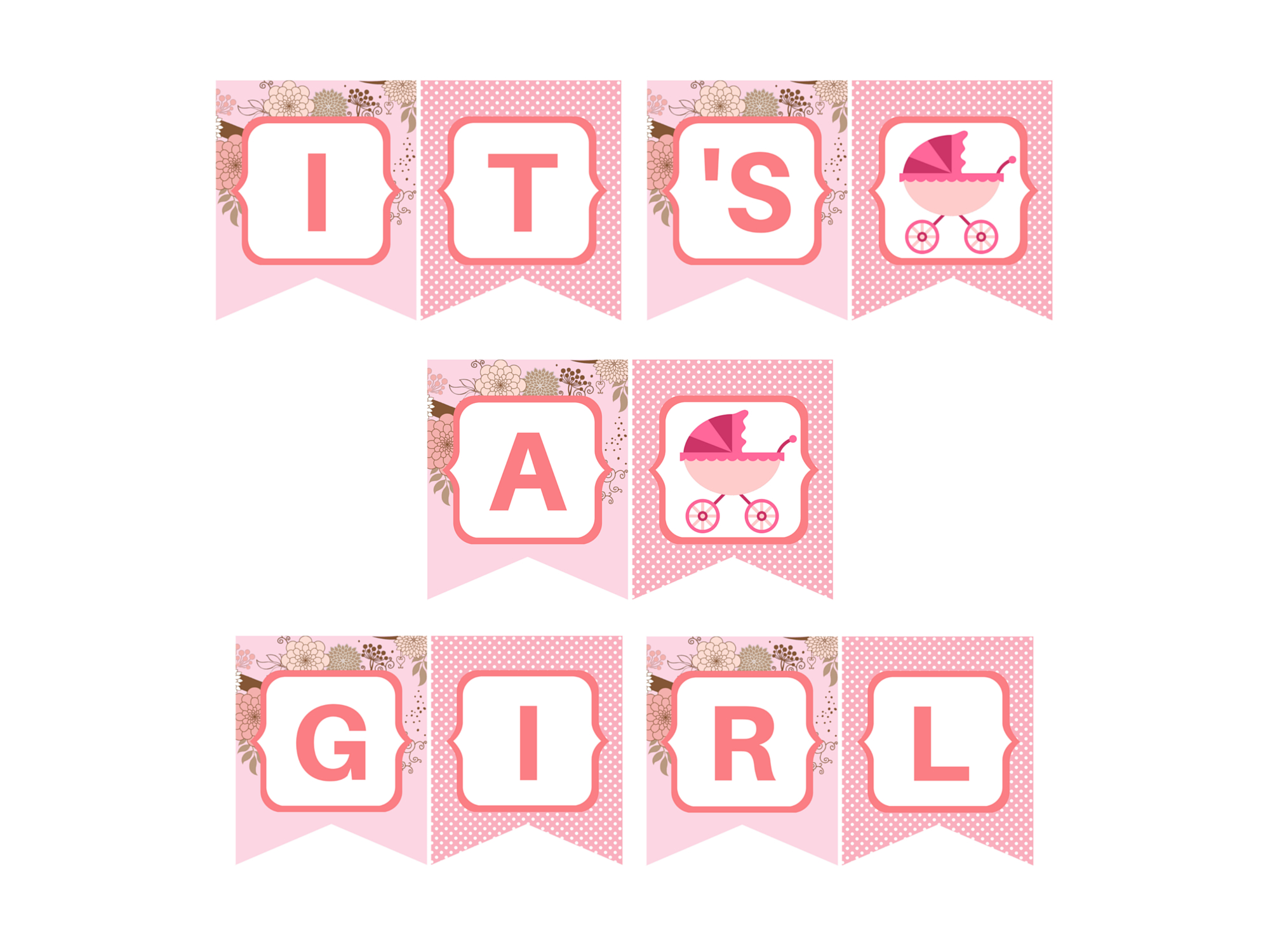 Pink Carriage It&amp;#039;S A Girl Banner - Magical Printable with regard to Baby Girl Banner Free Printable