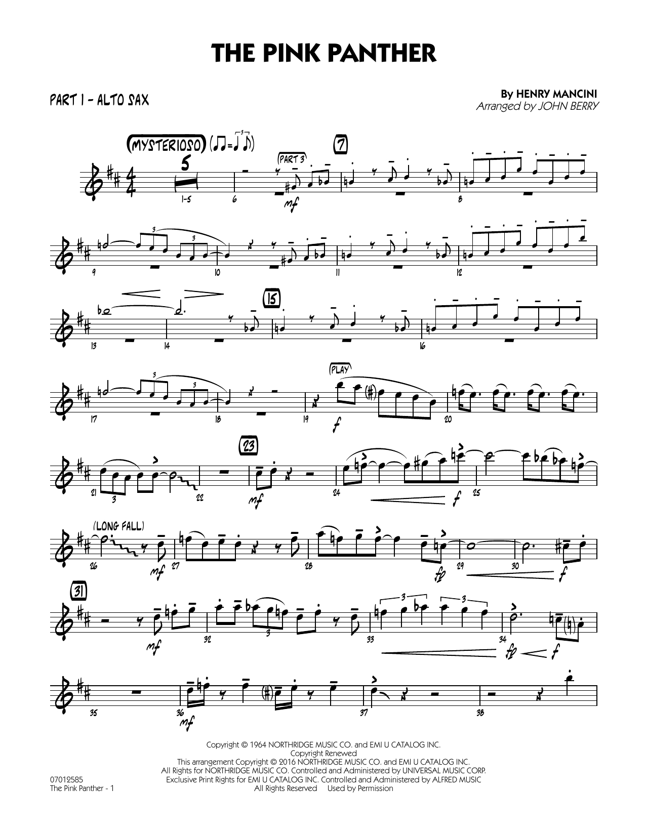 Pink Panther Theme Song Saxophone - Welcome To Quality Engineering for Free Printable Alto Saxophone Sheet Music Pink Panther