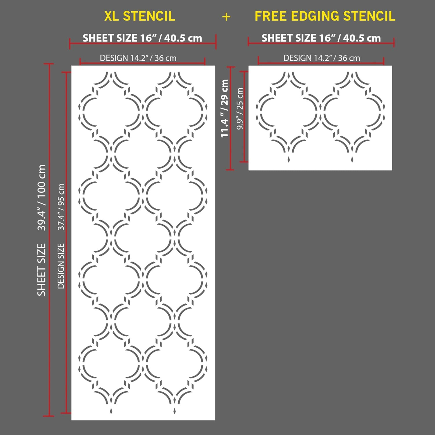 Pinkipo®, Moroccan Elegant, (16X40) Xl Stencil, India | Ubuy pertaining to Free Printable Moroccan Wall Stencils