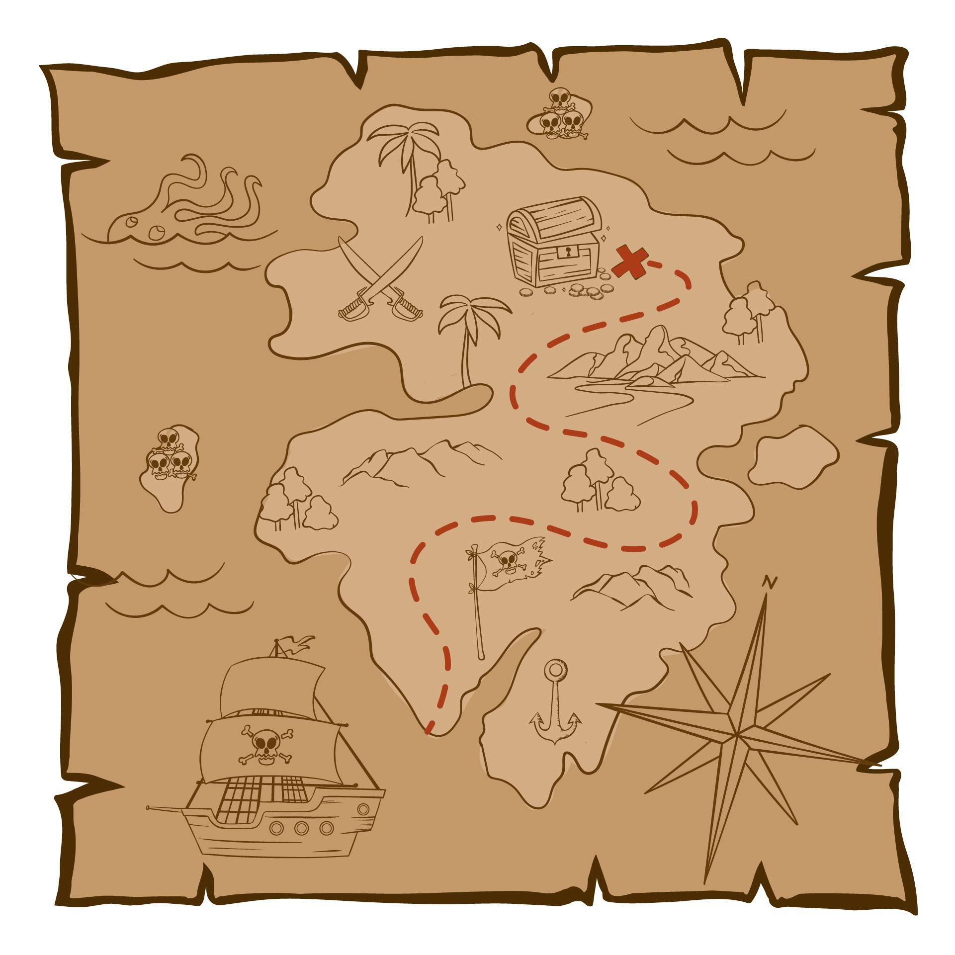 Pirate Map Template - 10 Free Pdf Printables | Printablee with regard to Free Printable Pirate Maps