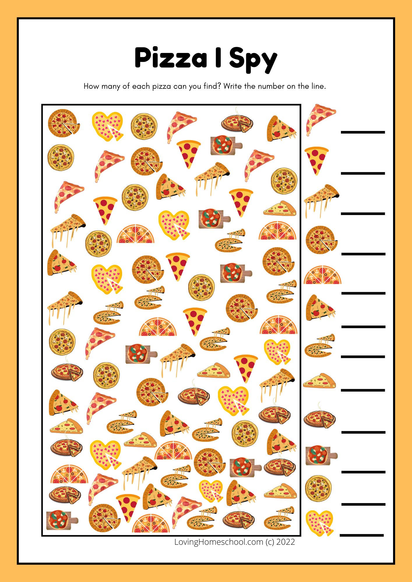 Pizza I Spy Printable - Lovinghomeschool in Free Printable I Spy Puzzles