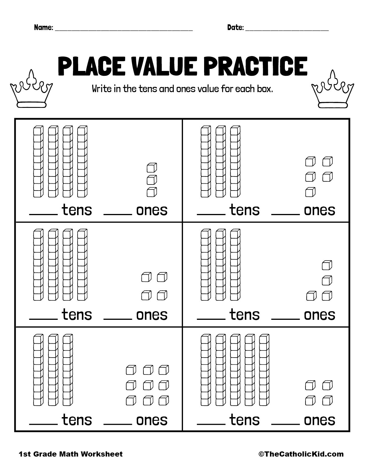 Place Value Worksheet 1St Grade Math - Thecatholickid inside Free Printable Place Value Worksheets