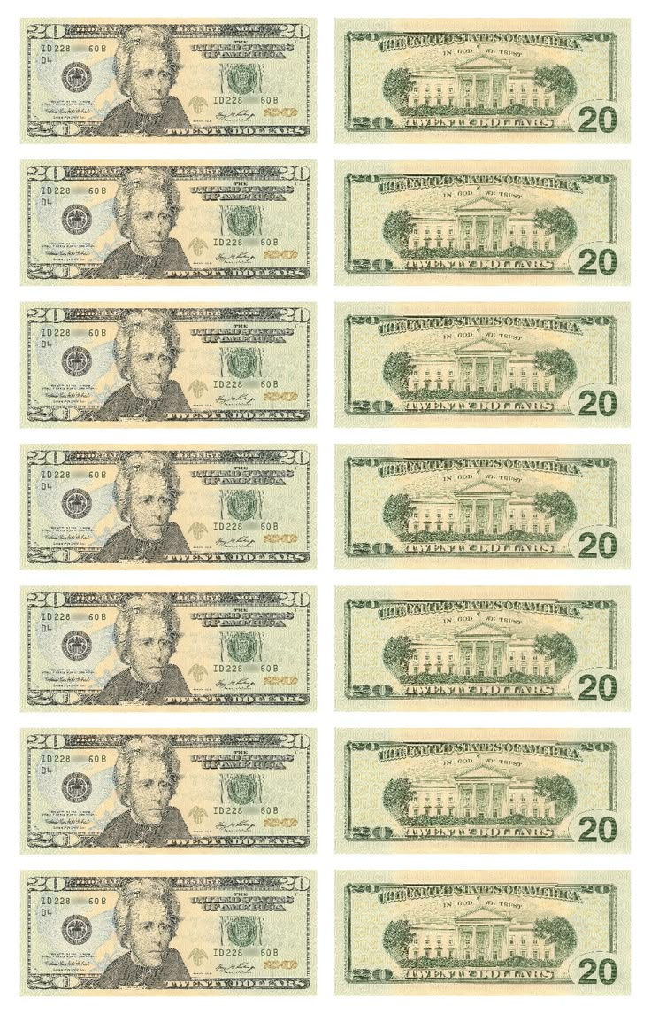 Play Money Actual Size - 10 Free Pdf Printables | Printablee with Free Printable Us Currency