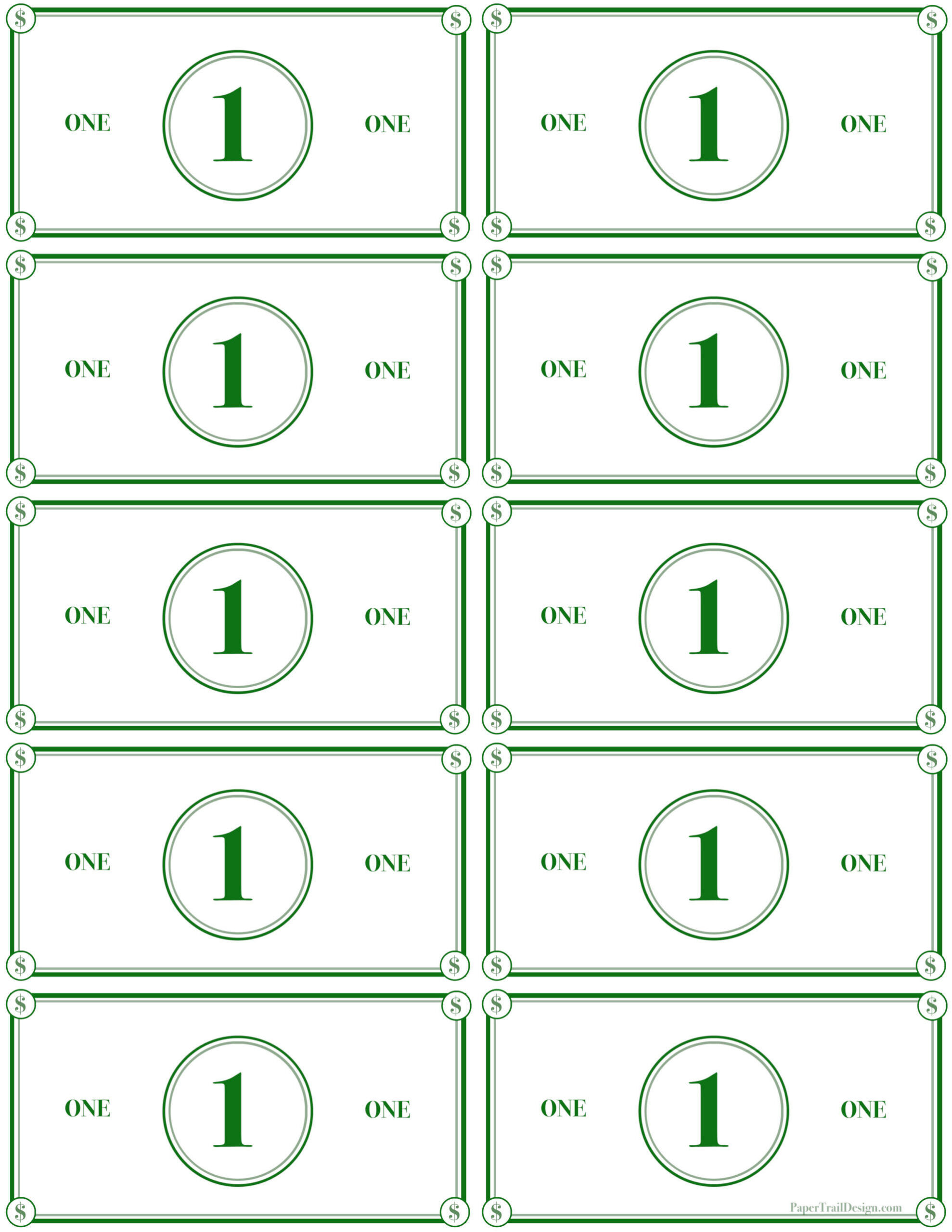 Play Money Printable - Paper Trail Design - Worksheets Library regarding Free Printable Play Money Sheets