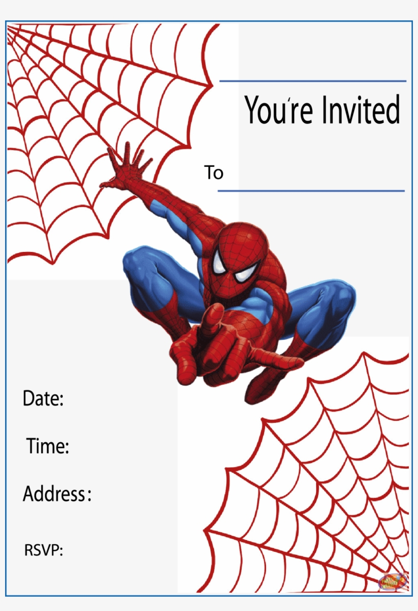Png Stock Printable Party Invitations Pinterest - Spiderman for Free Printable Birthday Invitations Pinterest